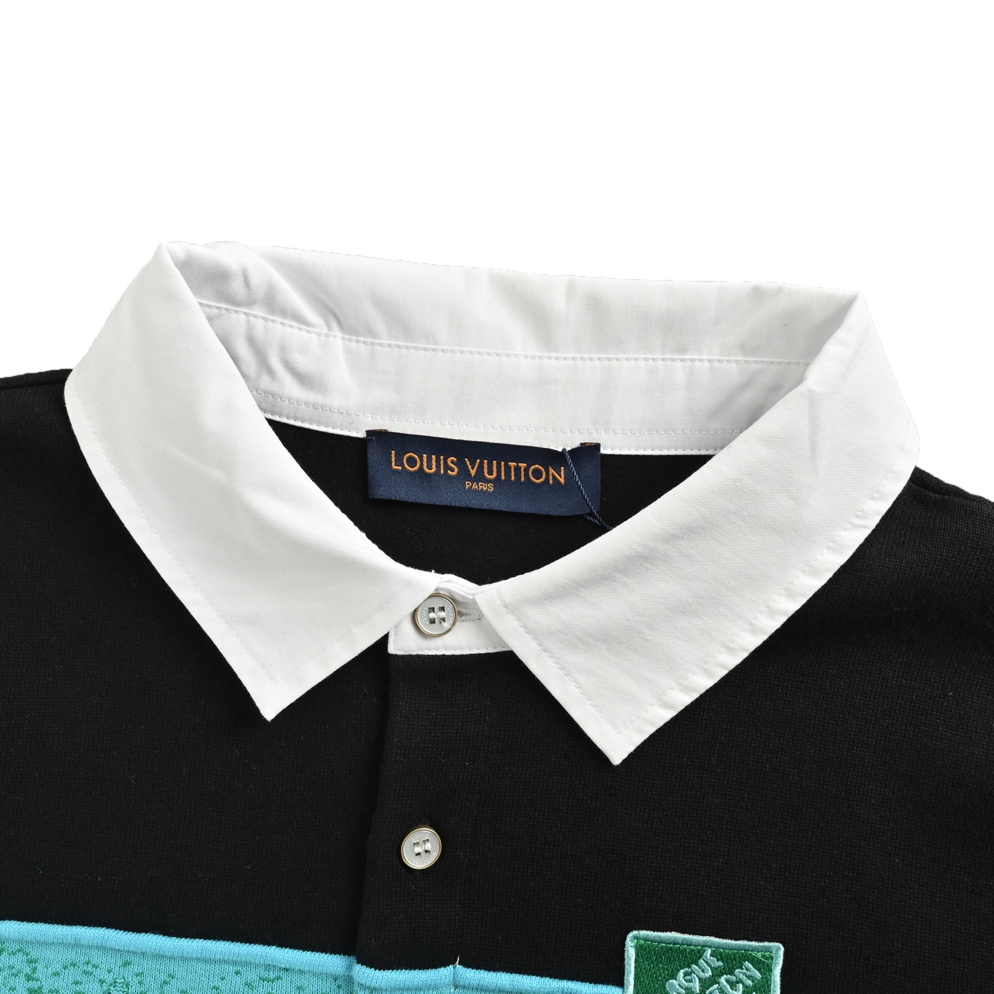 Louis Vuitton/路易威登 25ss 渐变老花提花拼色针织Polo短袖