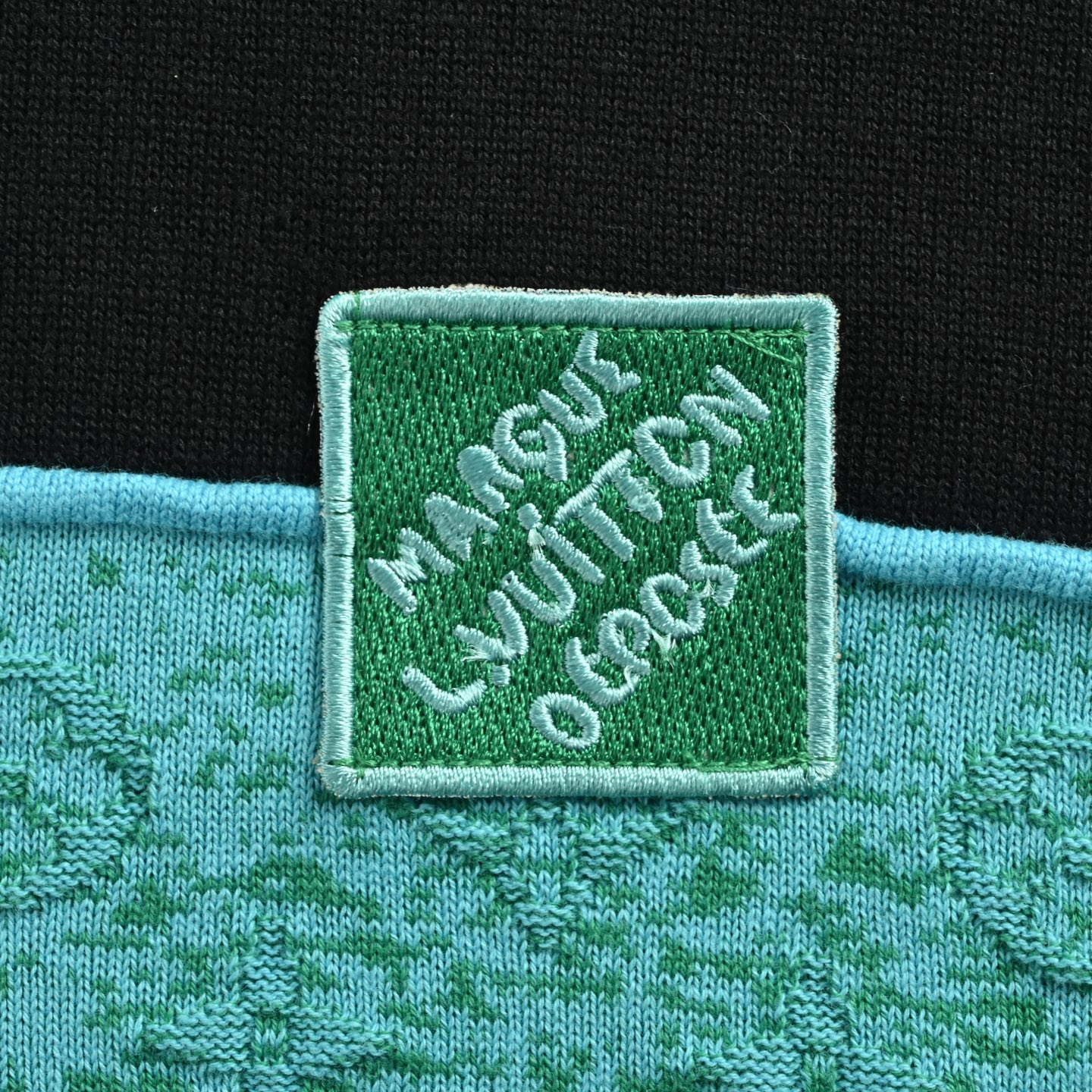 Louis Vuitton/路易威登 25ss 渐变老花提花拼色针织Polo短袖