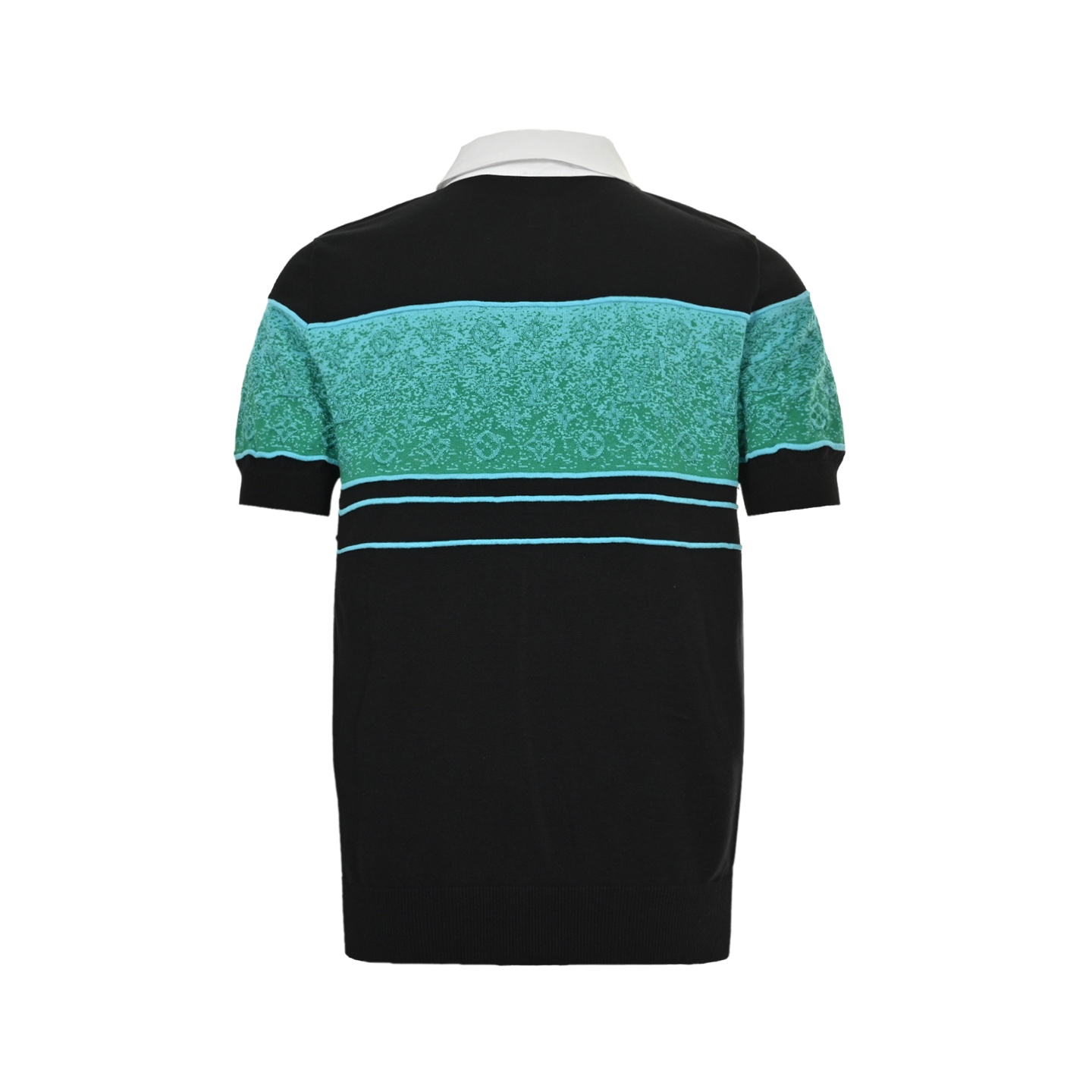 Louis Vuitton/路易威登 25ss 渐变老花提花拼色针织Polo短袖