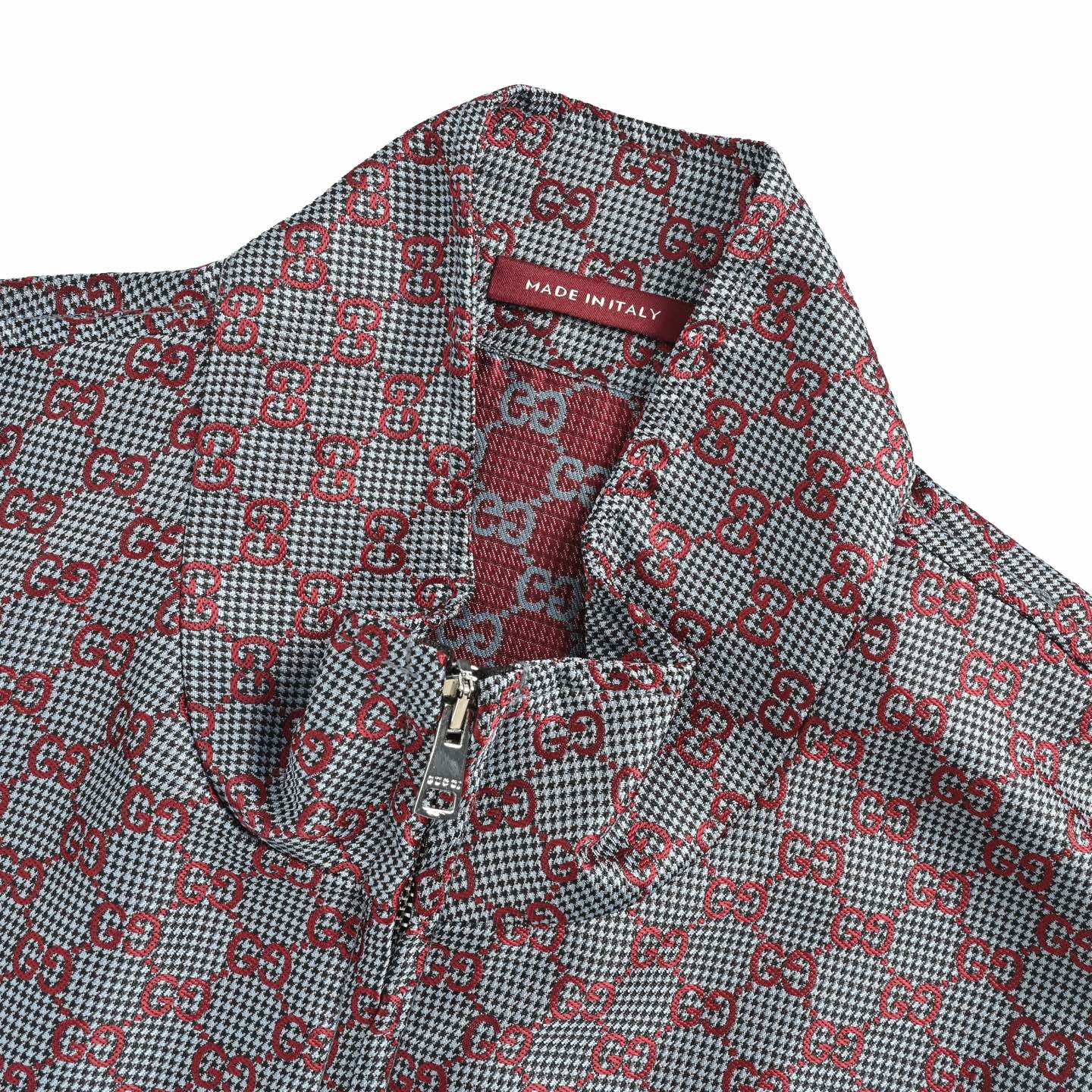 Gucci/古驰 全GG拼色立领飞行夹克外套-Chinese UA Cheap High Quatity Brand Clothes Bags handbags Sneakers wholesale wholesaler seller from China Factory suppliers Fashion Clothing Shoes best Quality Beautiful Price Gucci/古驰 全GG拼色立领飞行夹克外套