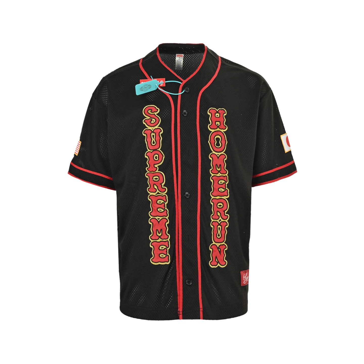 Supreme 联名款 标签logo网眼舒适短袖棒球衫 Supreme x Homerun 联名款黑色 白色 湖水绿-Chinese UA Cheap High Quatity Brand Clothes Bags handbags Sneakers wholesale wholesaler seller from China Factory suppliers Fashion Clothing Shoes best Quality Beautiful Price Supreme 联名款 标签logo网眼舒适短袖棒球衫 Supreme x Homerun 联名款黑色 白色 湖水绿