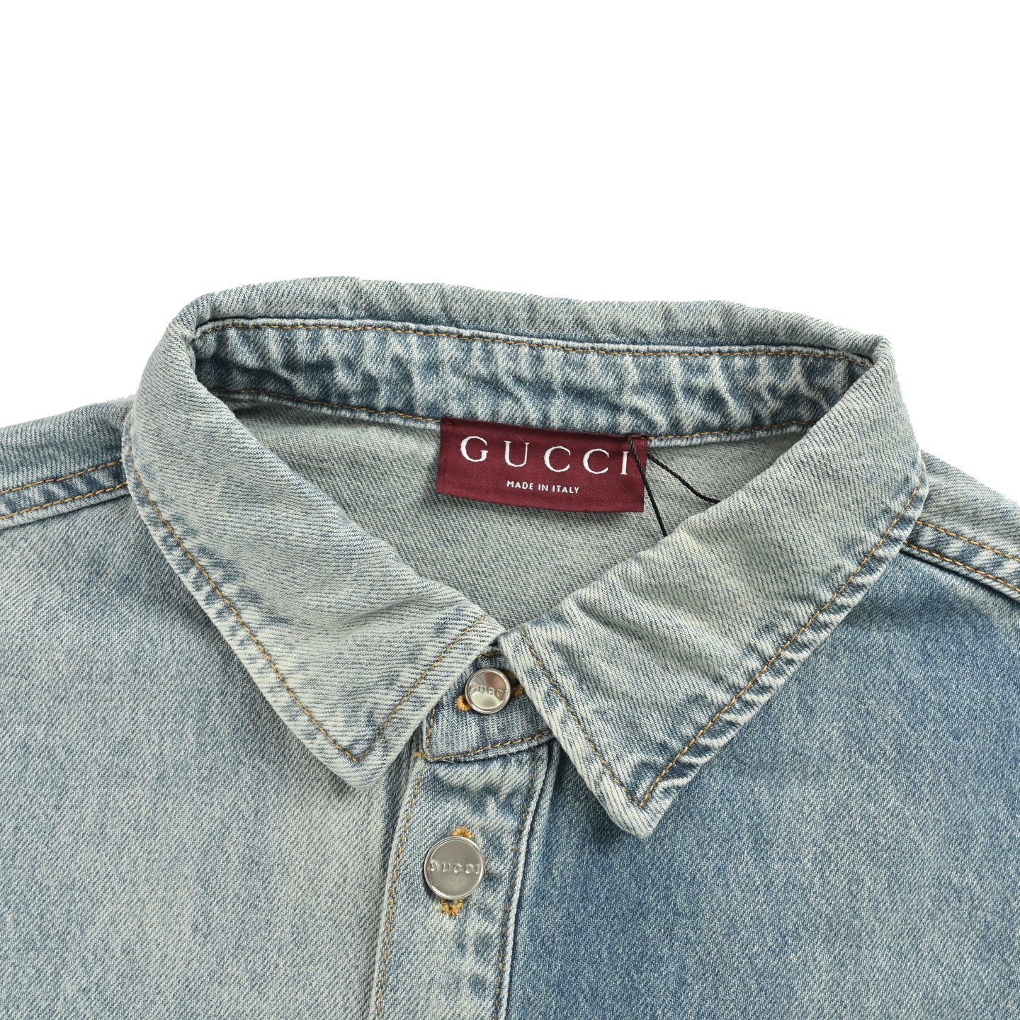 Gucci/古驰 25Fw 水洗压纹牛仔衬衫外套