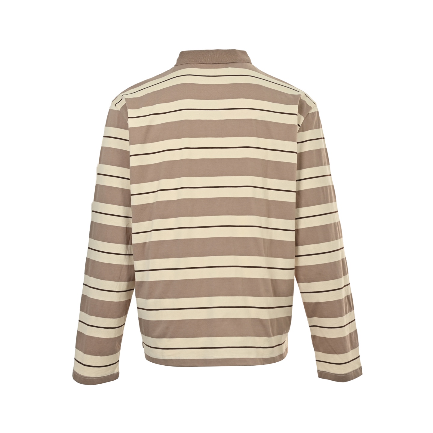 Miu Miu/缪缪 黄条纹棉质平纹针织Polo长袖