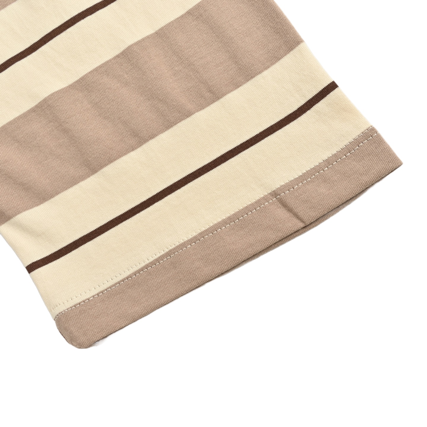 Miu Miu/缪缪 黄条纹棉质平纹针织Polo长袖