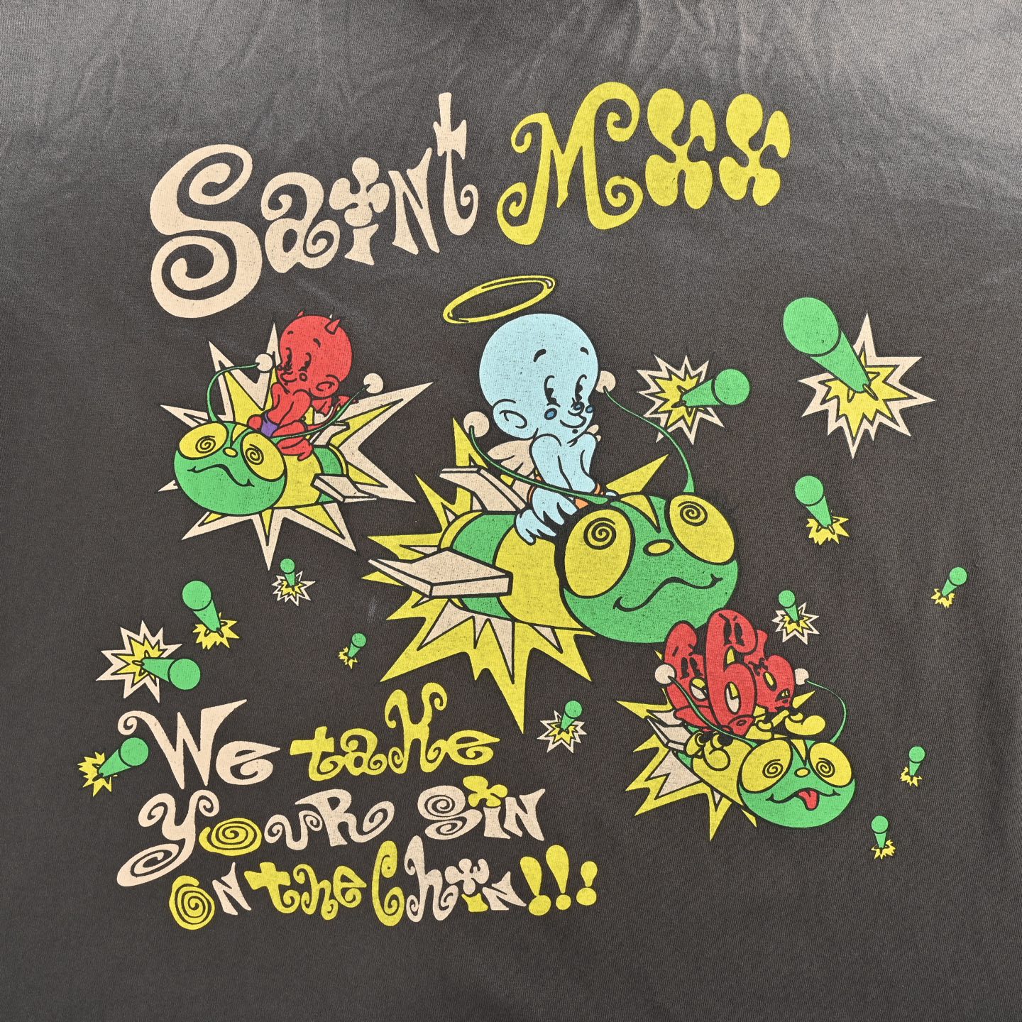 SAINT MICHAEL 25ss 小恶魔蜜蜂印花短袖