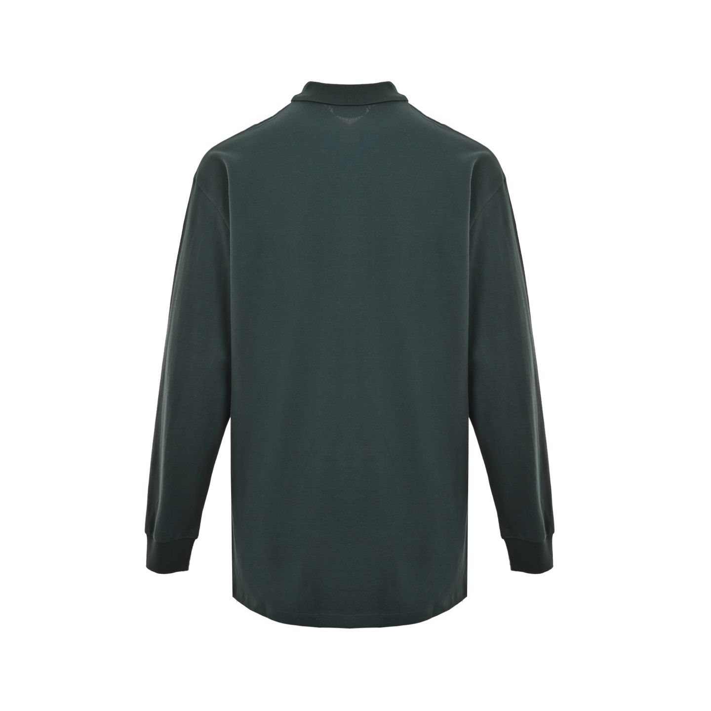 MiuMiu/缪缪 墨绿字母珠地布Polo长袖