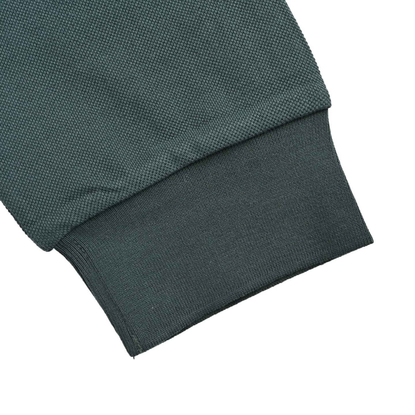 MiuMiu/缪缪 墨绿字母珠地布Polo长袖