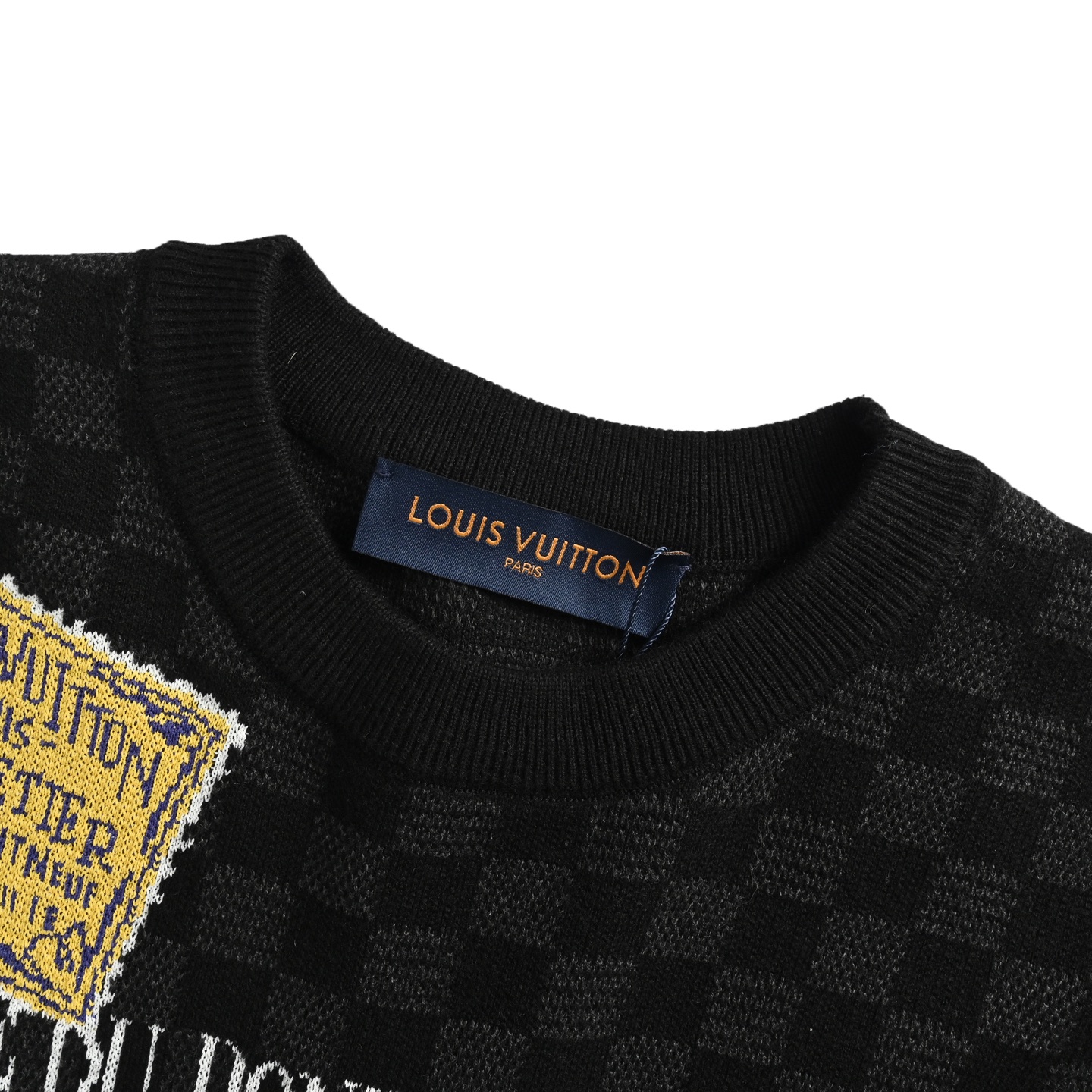 Louis Vuitton/路易威登 25ss 行李标签棋盘格提花针织短袖