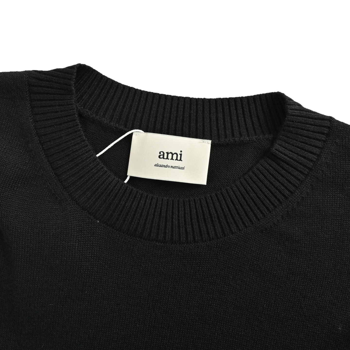 AMI PARIS 小爱心刺绣圆领针织毛衣