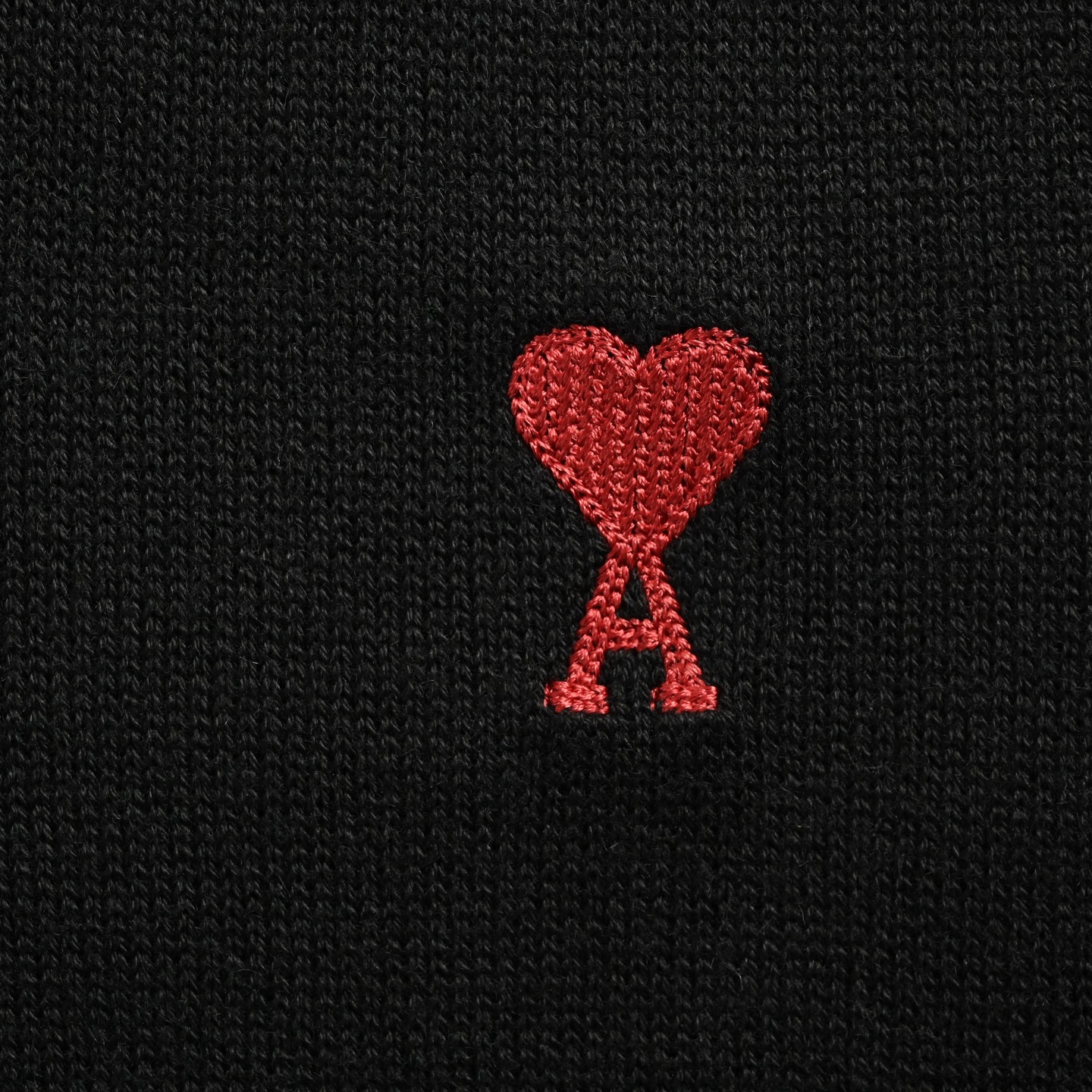 AMI PARIS 小爱心刺绣圆领针织毛衣