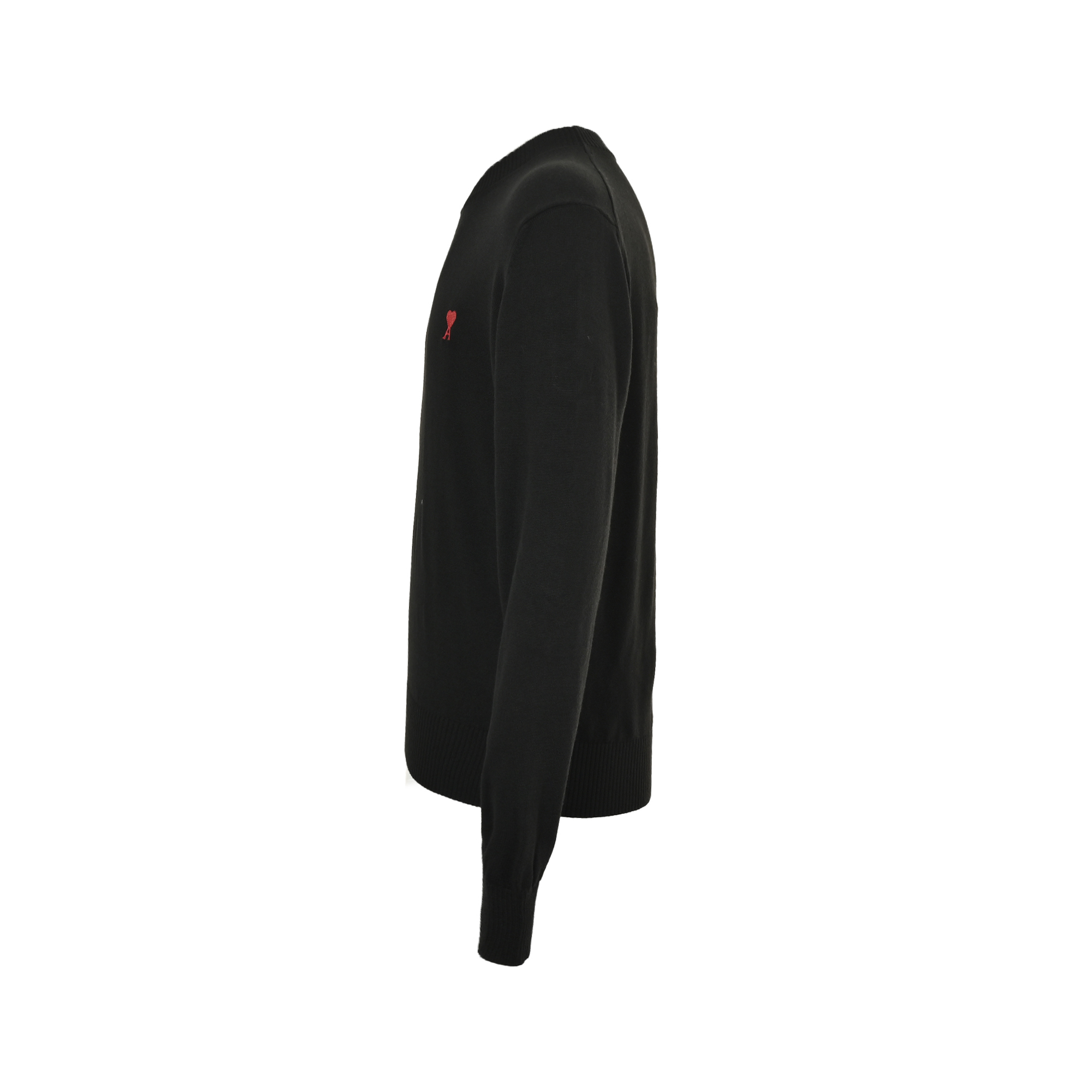 AMI PARIS 小爱心刺绣圆领针织毛衣