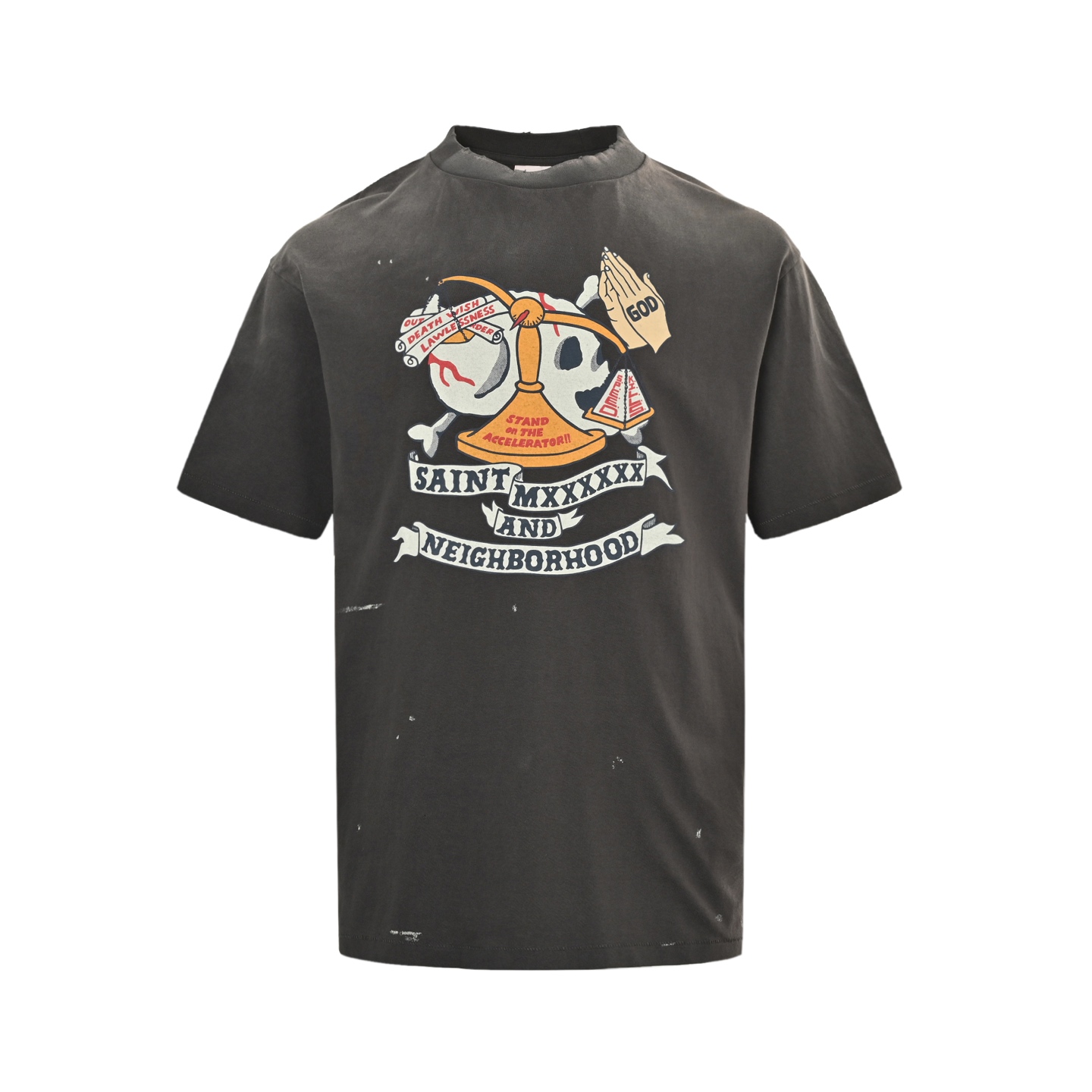 SAINT MICHAEL 25ss 骷髅天平印花短袖