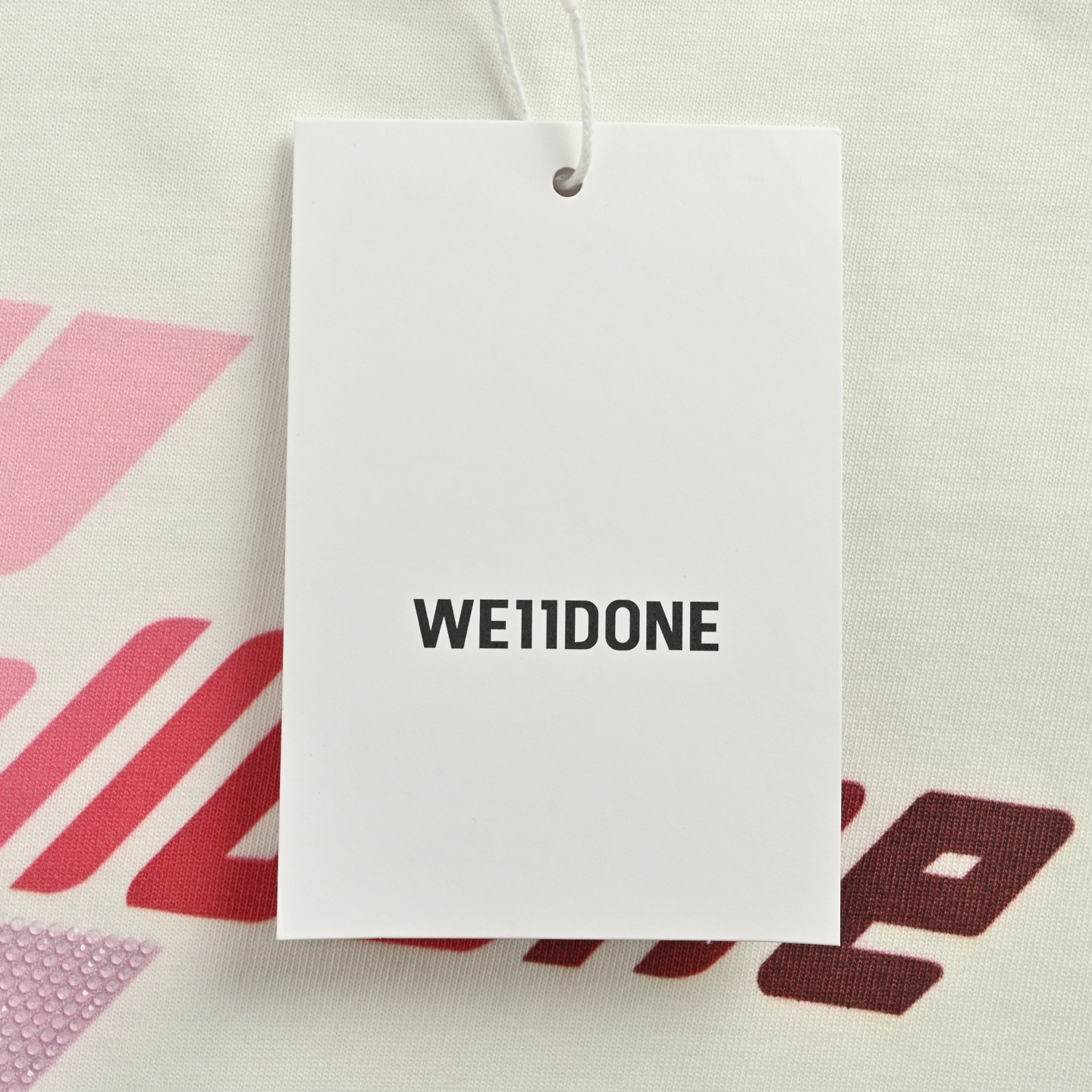 WE11DONE 25ss 彩色烫钻弹幕字母印花短袖