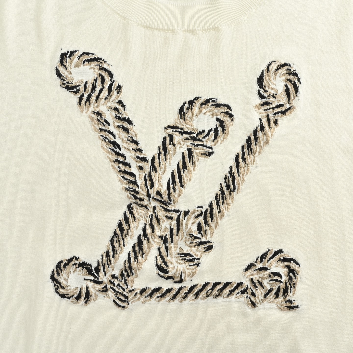 Louis Vuitton/路易威登 25ss 麻绳提花针织短袖 LV新款针织短袖