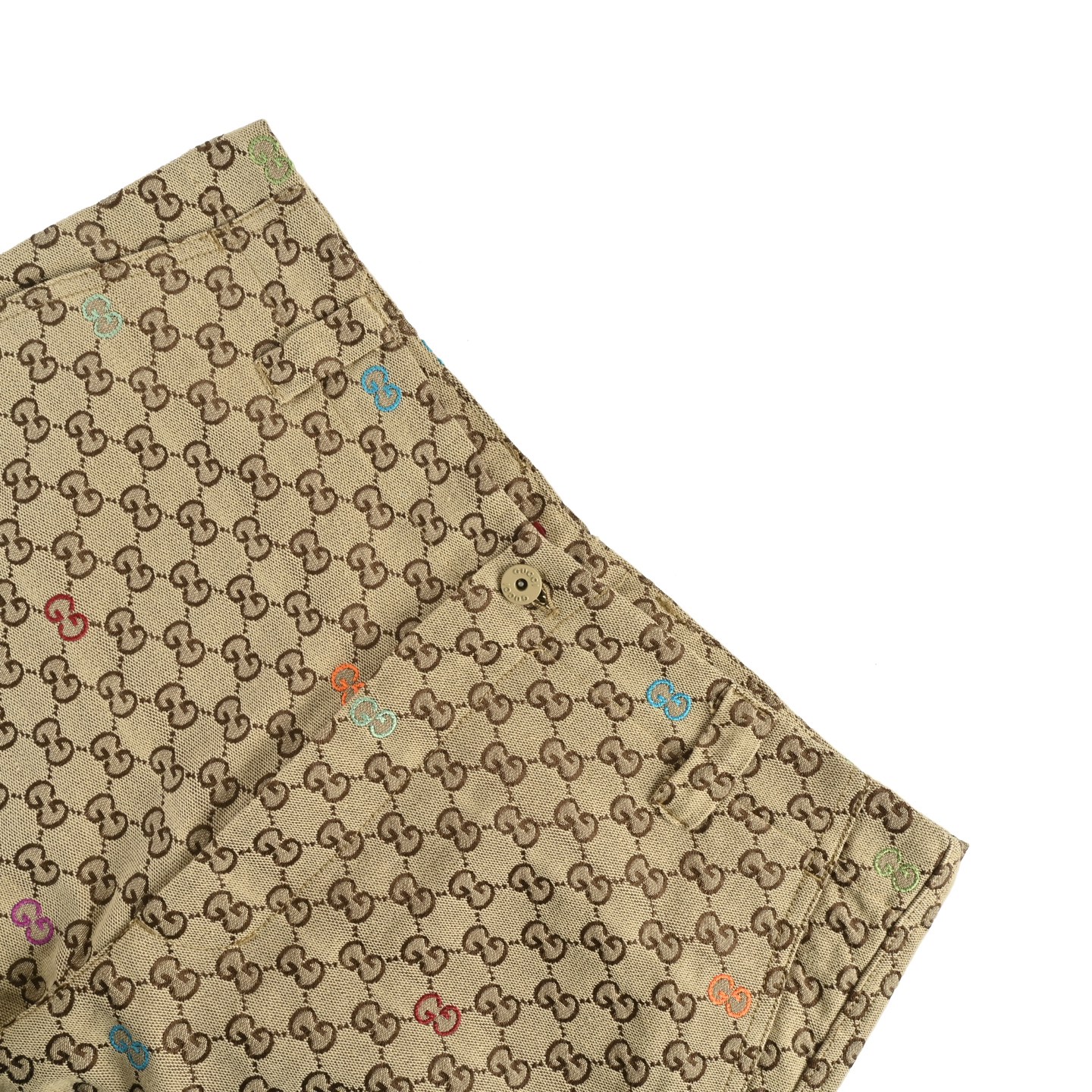 Gucci/古驰 25ss 提花刺绣logo短裤 GUCCI新款短裤以驼色和深棕色GG帆布