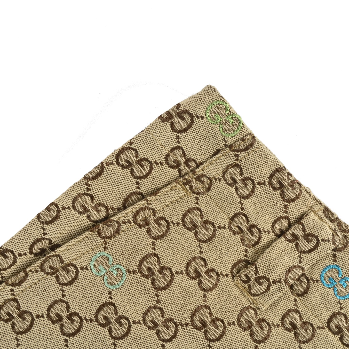 Gucci/古驰 25ss 提花刺绣logo短裤 GUCCI新款短裤以驼色和深棕色GG帆布