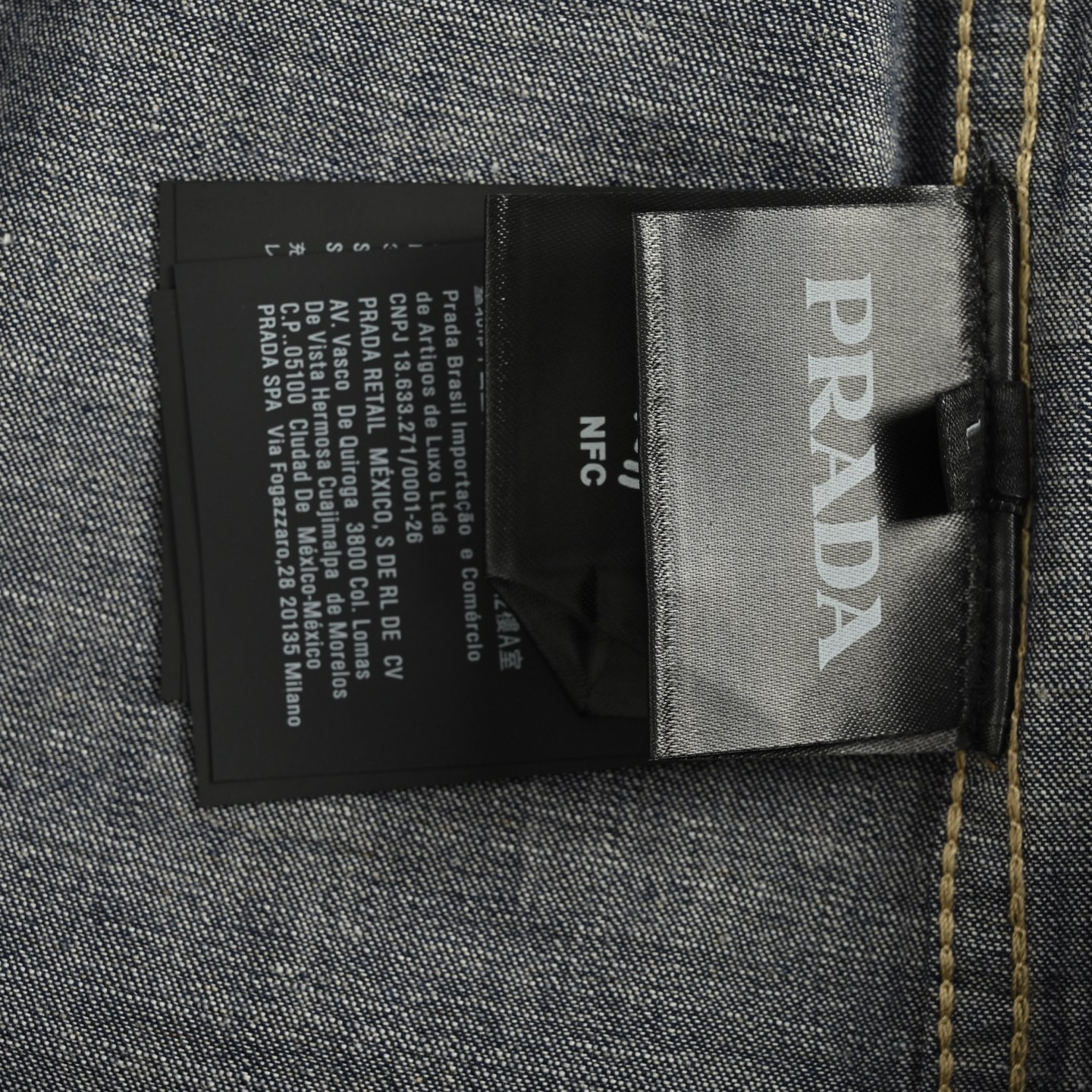 Prada/普拉达 四口袋单排扣牛仔衬衫夹克外套