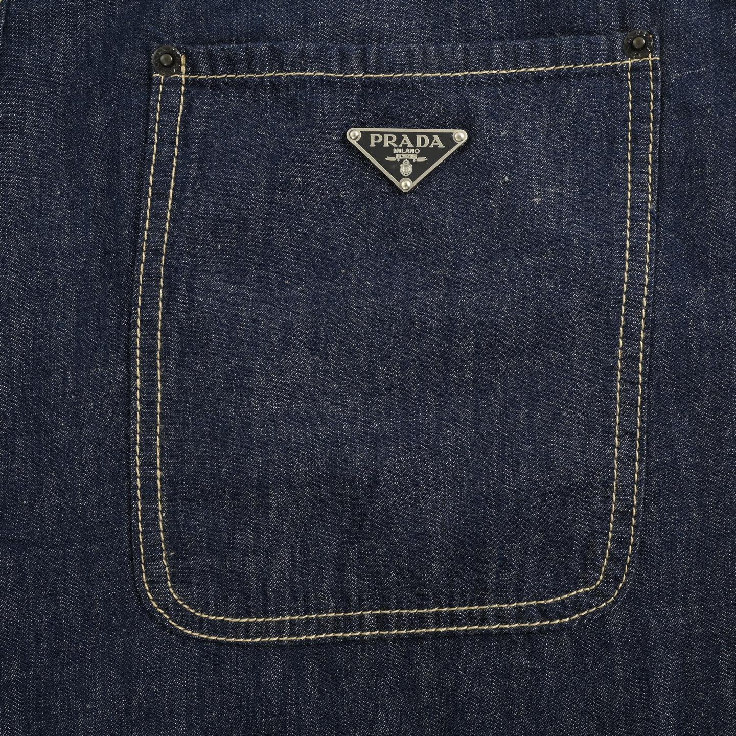 Prada/普拉达 纯色拉链牛仔长裤