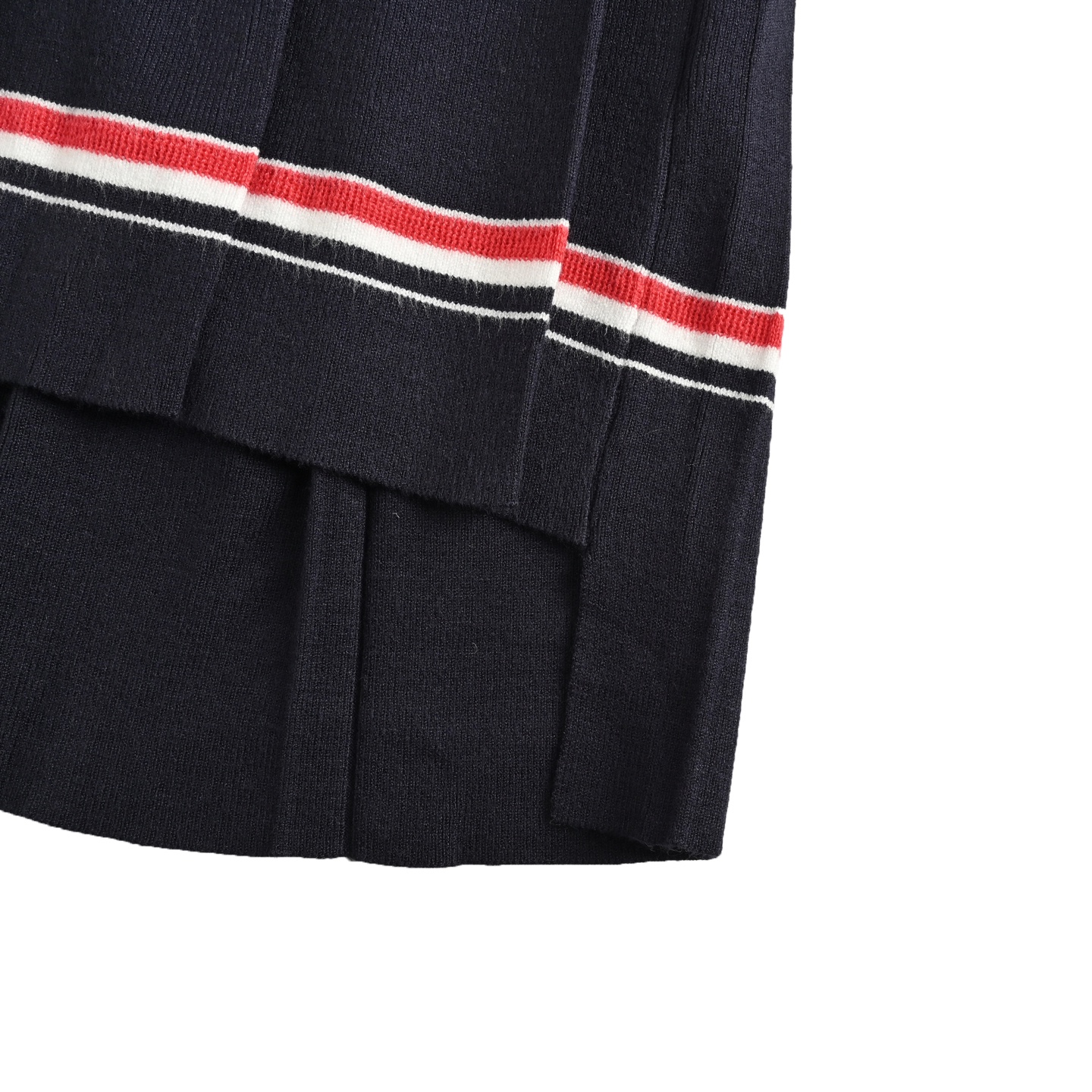 Thom Browne/汤姆布朗 彩条V领羊毛针织连衣裙