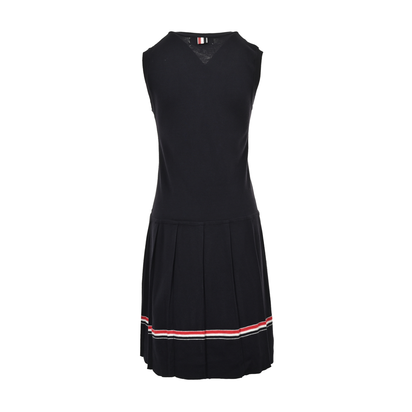 Thom Browne/汤姆布朗 彩条V领羊毛针织连衣裙