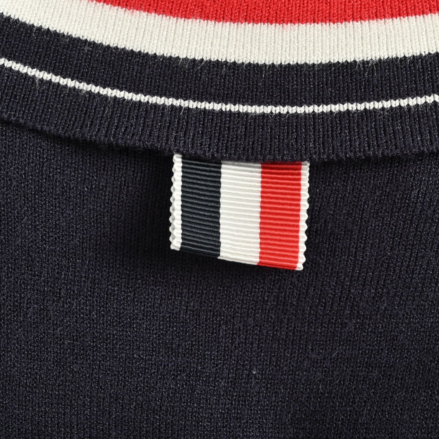 Thom Browne/汤姆布朗 彩条翻领羊毛针织连衣裙