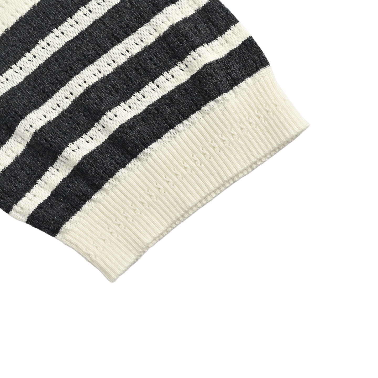 Thom Browne/汤姆布朗 重工麻花黑杠Polo短袖