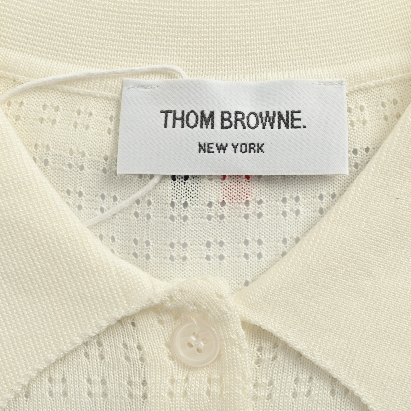 Thom Browne/汤姆布朗 重工麻花黑杠Polo短袖