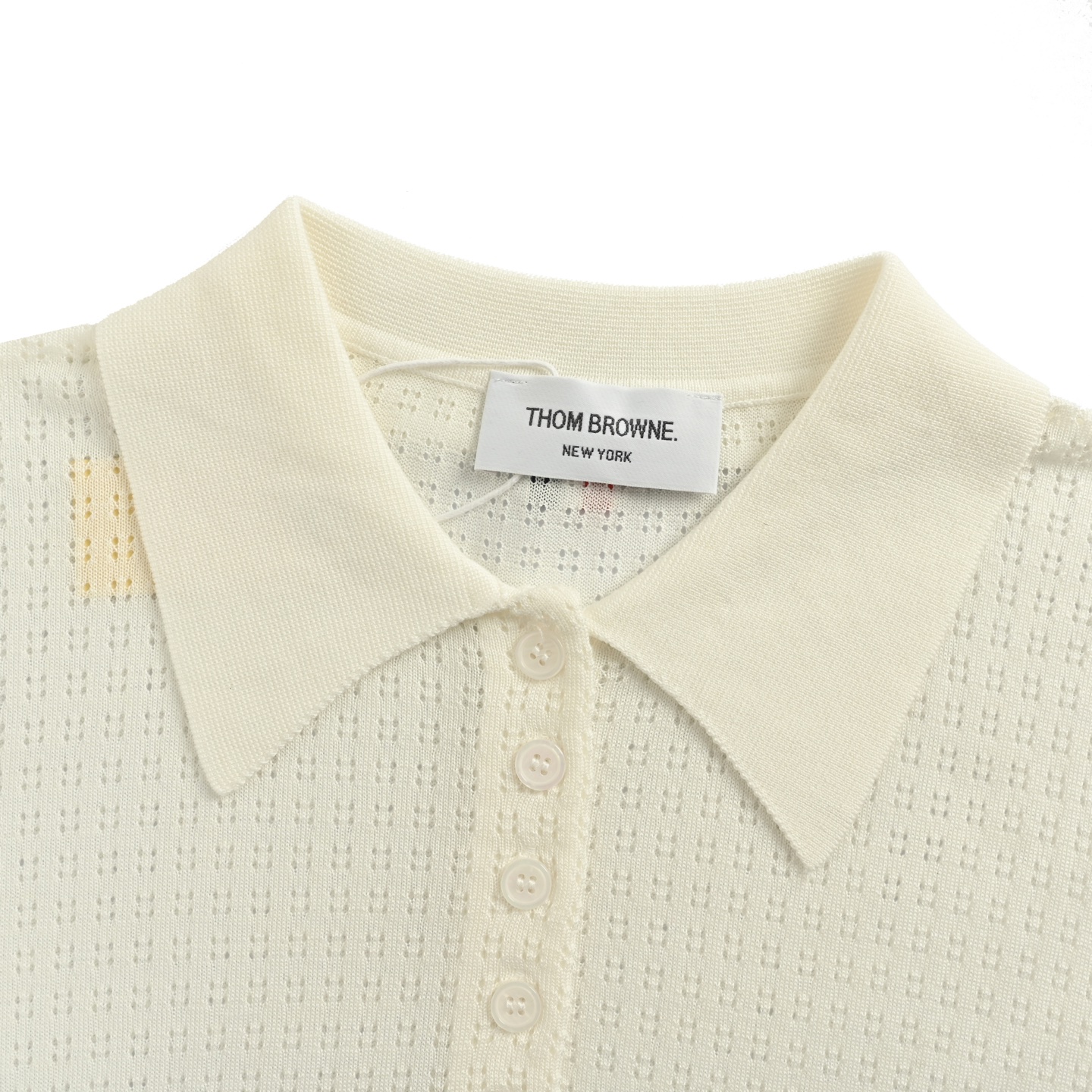 Thom Browne/汤姆布朗 重工麻花黑杠Polo短袖