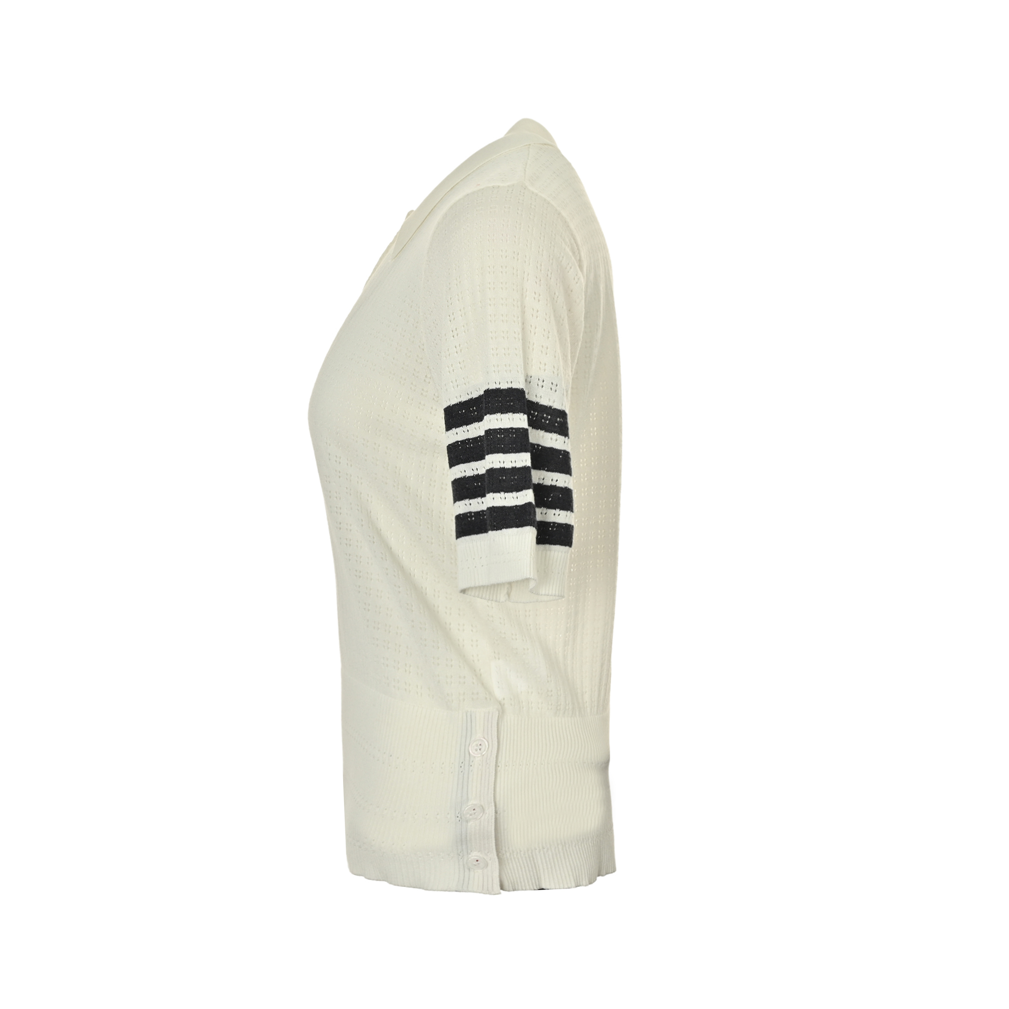 Thom Browne/汤姆布朗 重工麻花黑杠Polo短袖