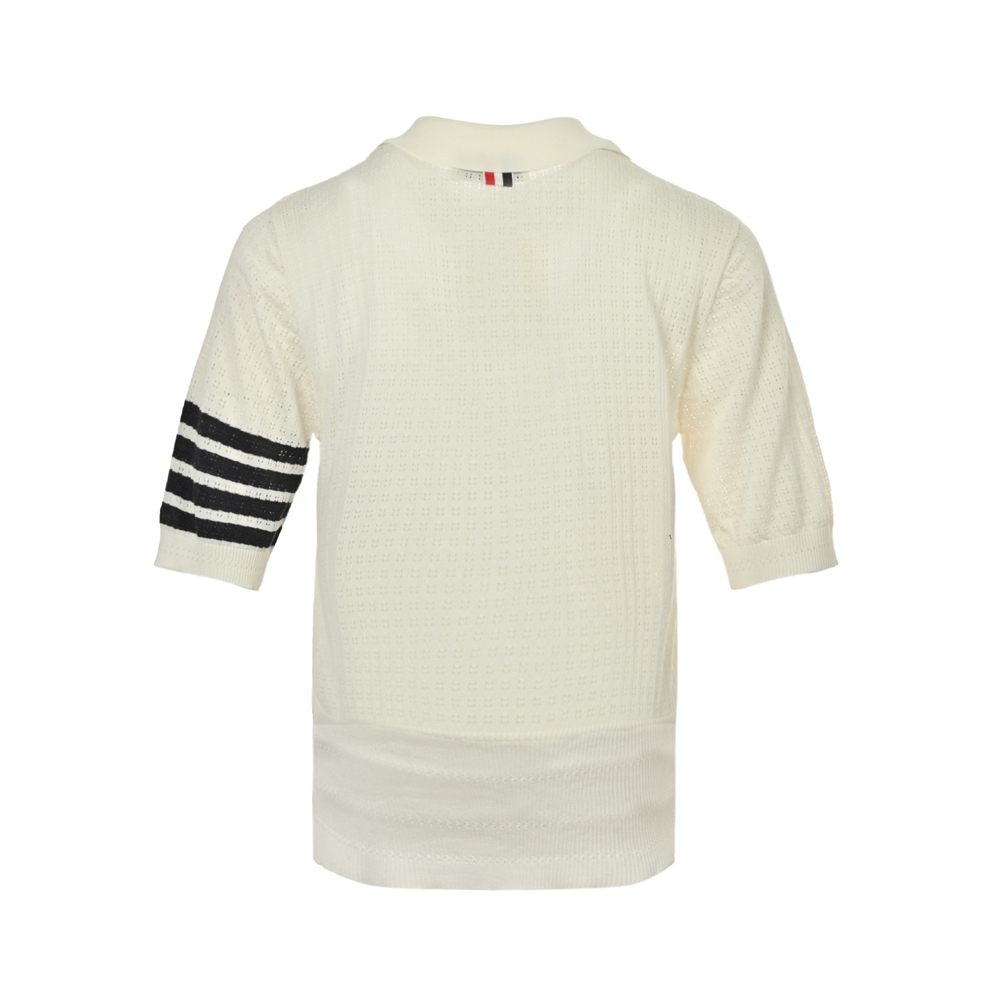 Thom Browne/汤姆布朗 重工麻花黑杠Polo短袖