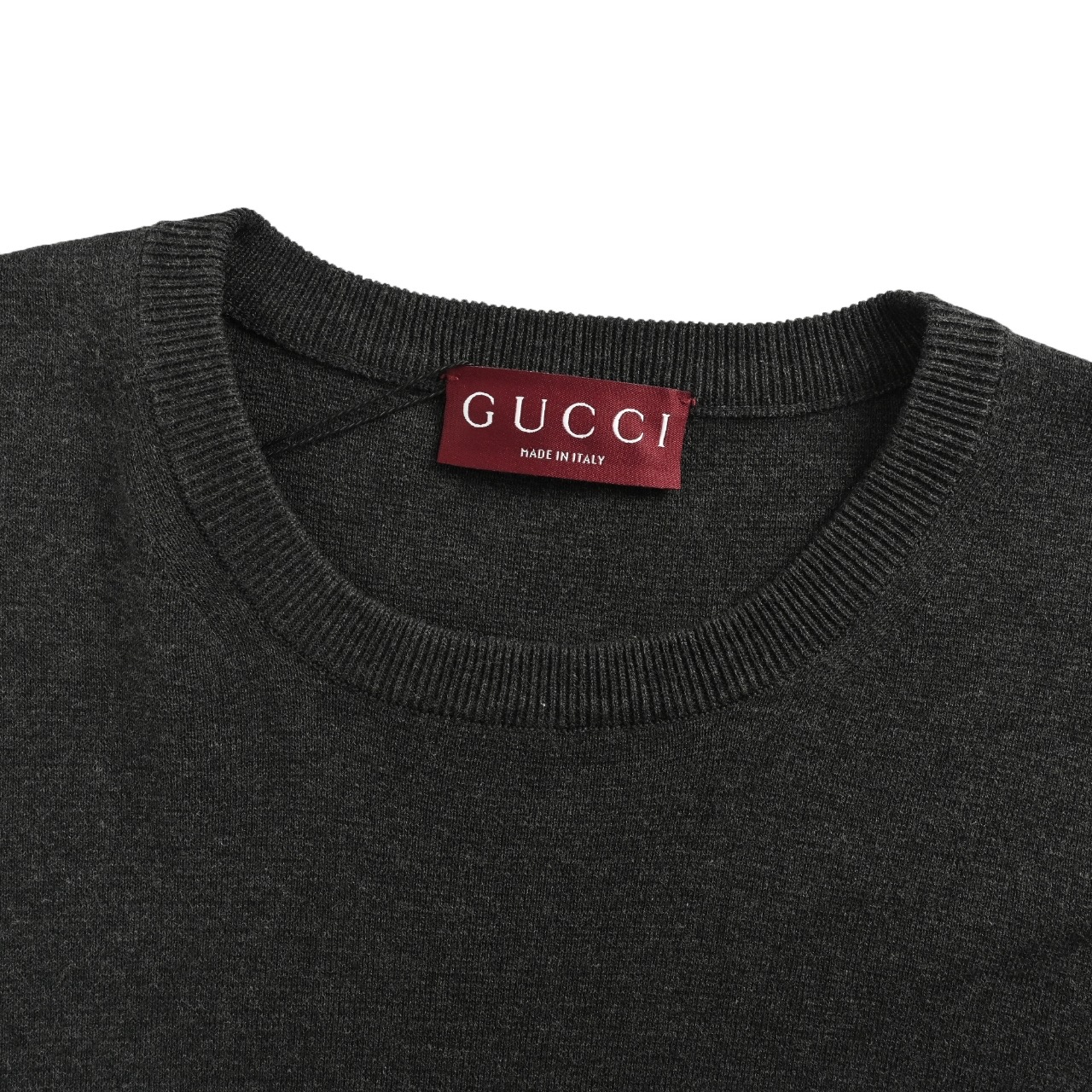 Gucci/古驰 25Fw 下摆嵌花针织圆领毛衣 定织奢品丝棉雅致针织料