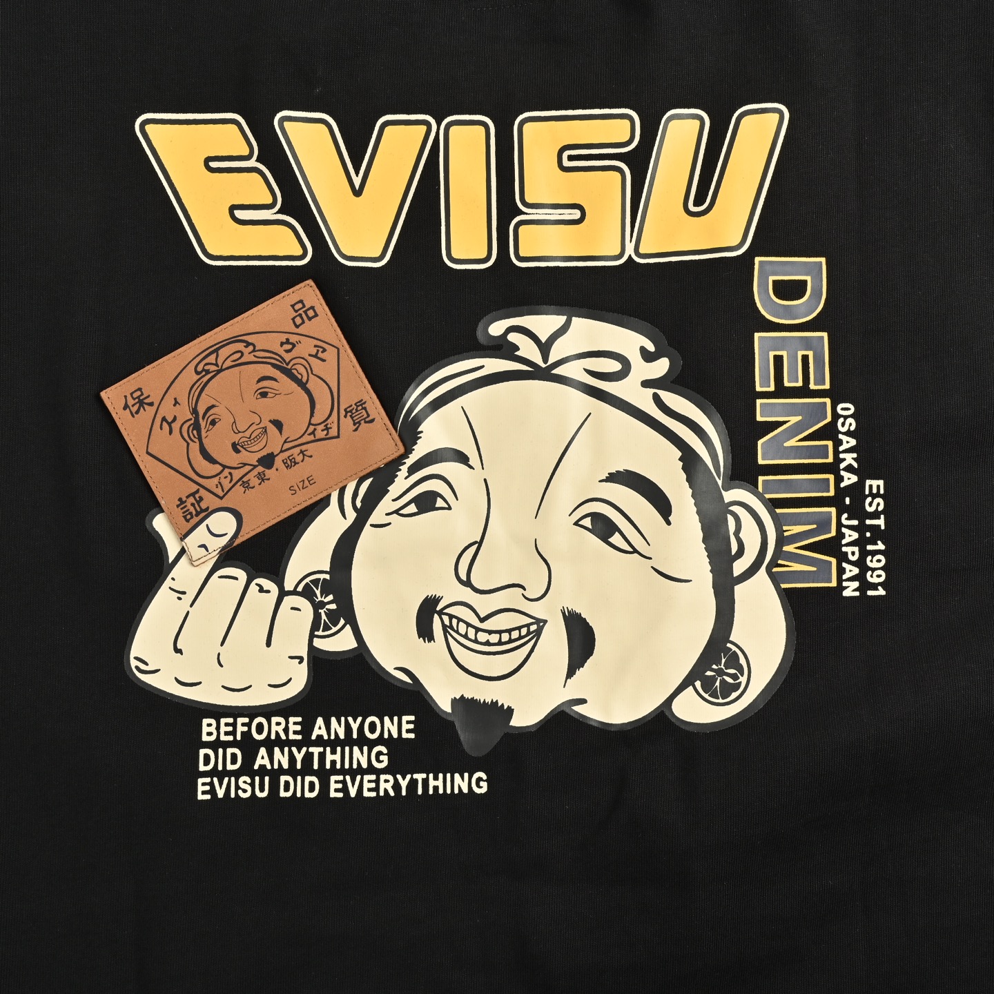 Evisu/福神 25ss 后背佛头皮标短袖 粉色 黑色