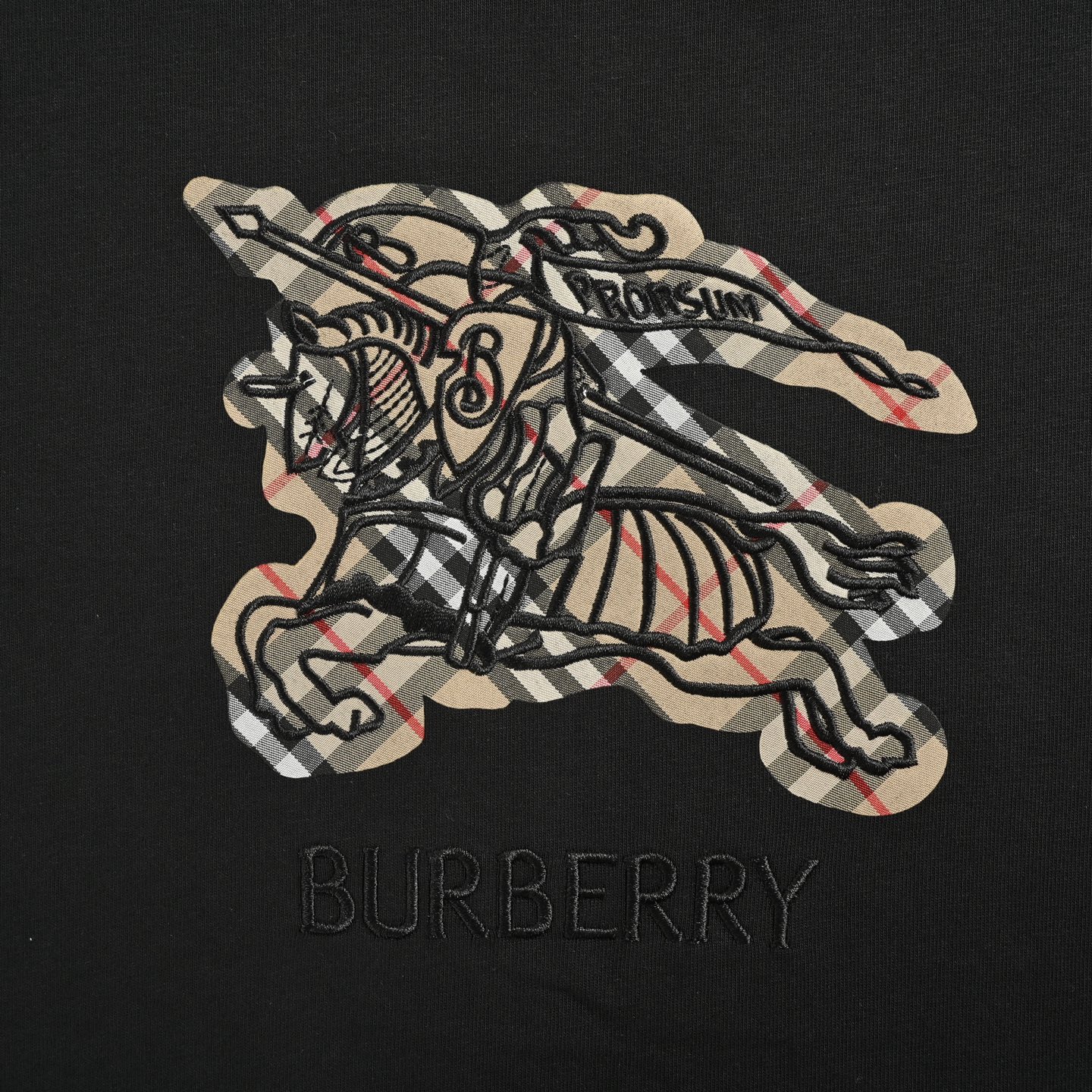 Burberry/巴宝莉 25ss 格纹战马刺绣短袖