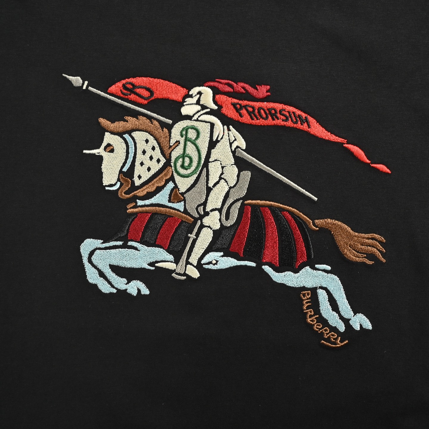 Burberry/巴宝莉 25ss 拼色战马骑士刺绣短袖