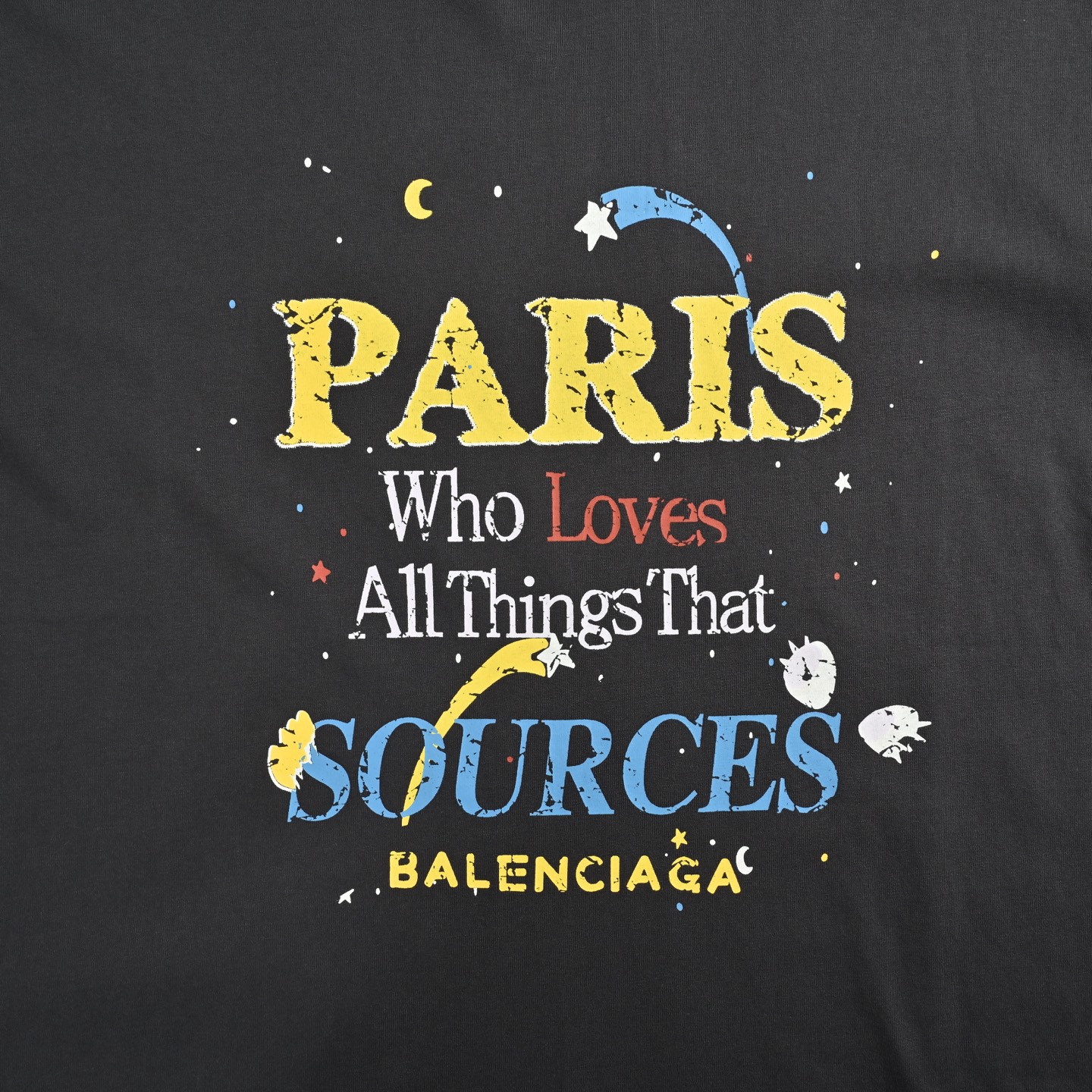 Balenciaga/巴黎世家 25ss 卡通字母流星做旧短袖 灰白 胶条灰-莆田鞋,莆田鞋货源,高仿鞋,高仿鞋货源,安福档口,莆田高仿鞋,莆田鞋批发,高仿鞋批发,莆田高仿运动鞋,高仿运动鞋,莆田运动鞋 Balenciaga/巴黎世家 25ss 卡通字母流星做旧短袖 灰白 胶条灰