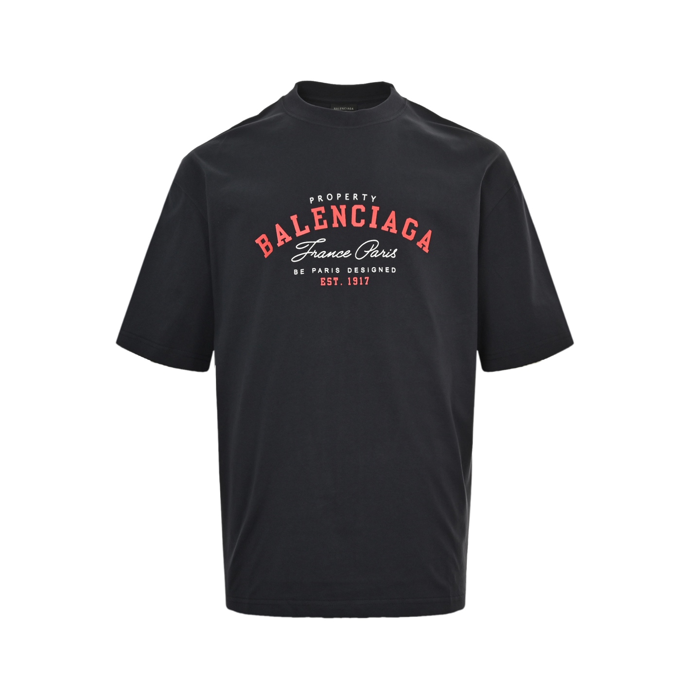 Balenciaga/巴黎世家 25ss 红色宣言字母印花短袖 白色 蓝色