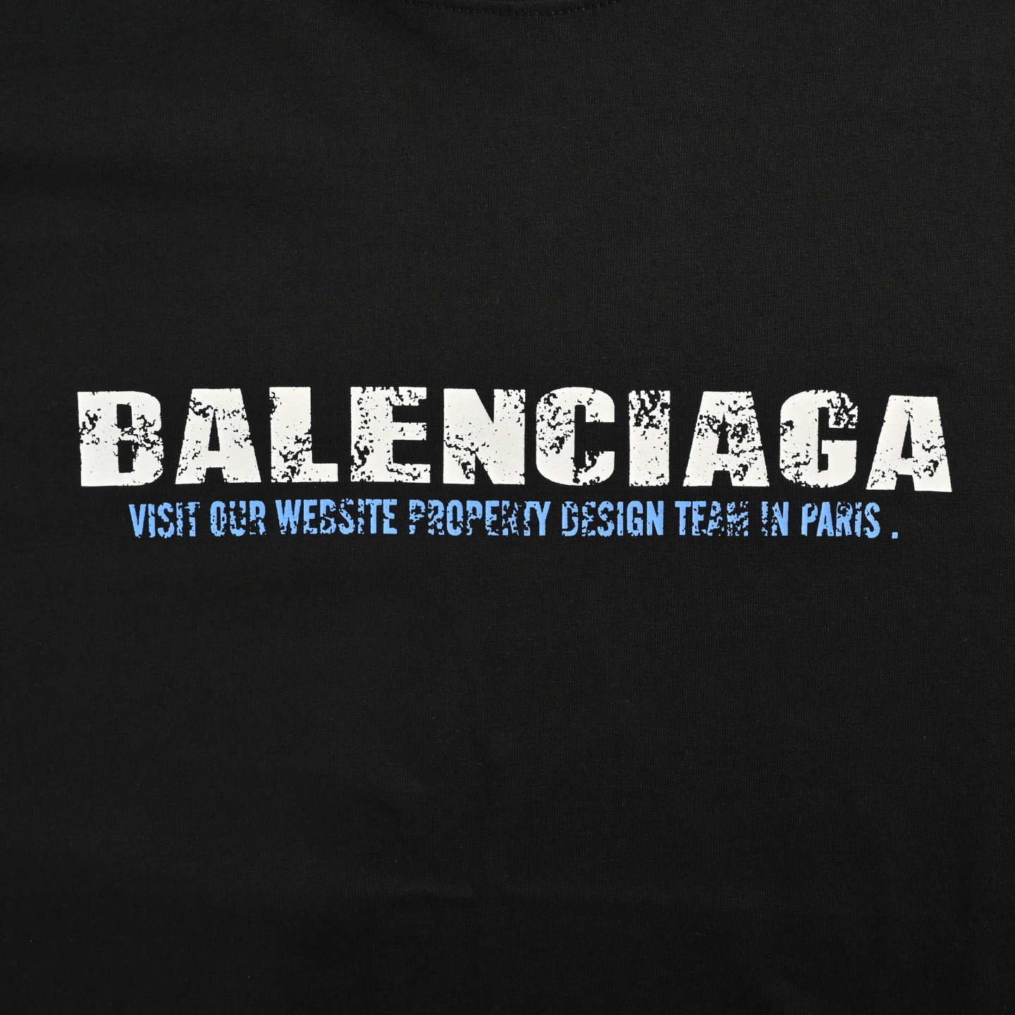 Balenciaga/巴黎世家 25ss 斑驳字母印花短袖 白色 黑色