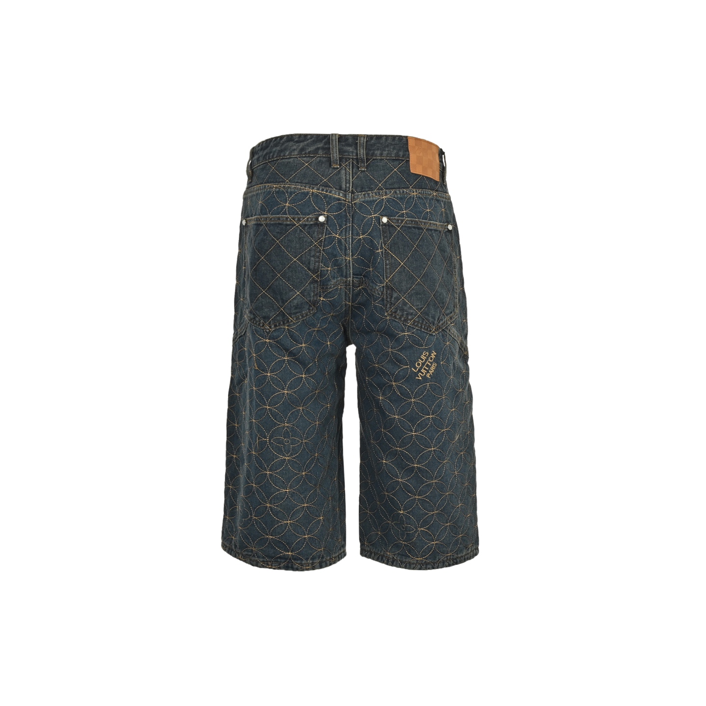 Louis Vuitton & Nigo 联名款圆环全绣工装七分牛仔短裤