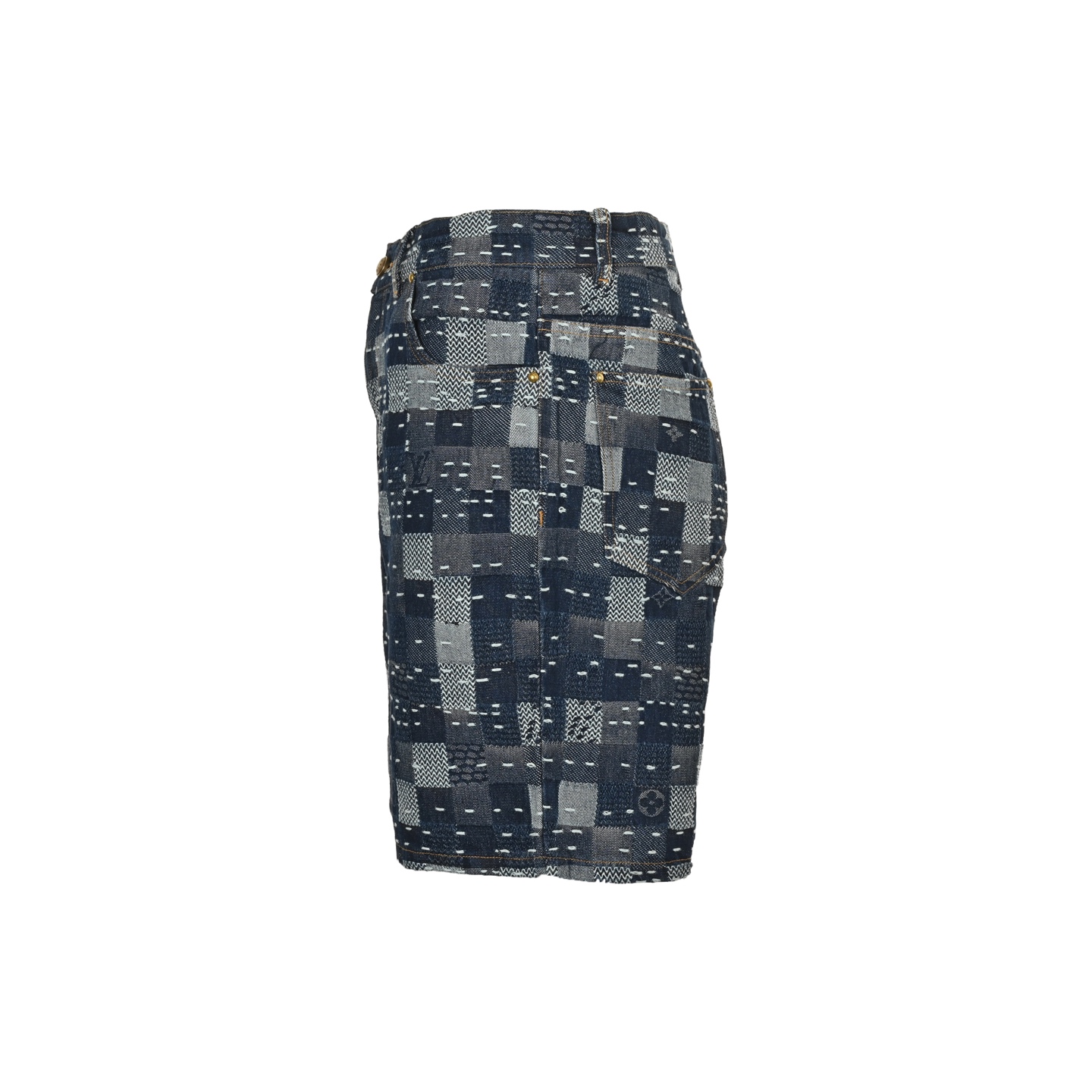 Louis Vuitton/路易威登 25ss 老花棋盘格针织短袖 LV新款滑板牛仔裤