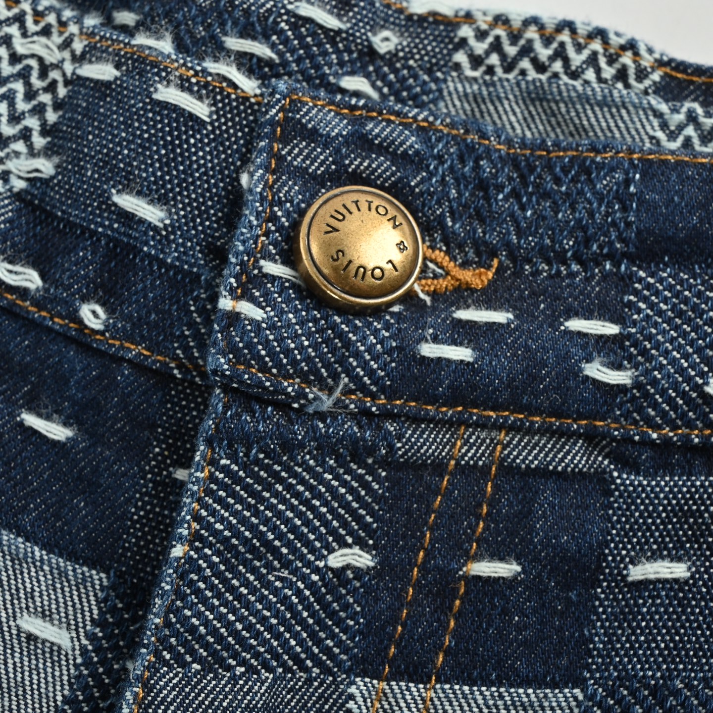 Louis Vuitton/路易威登 25ss 老花棋盘格针织短袖 LV新款滑板牛仔裤