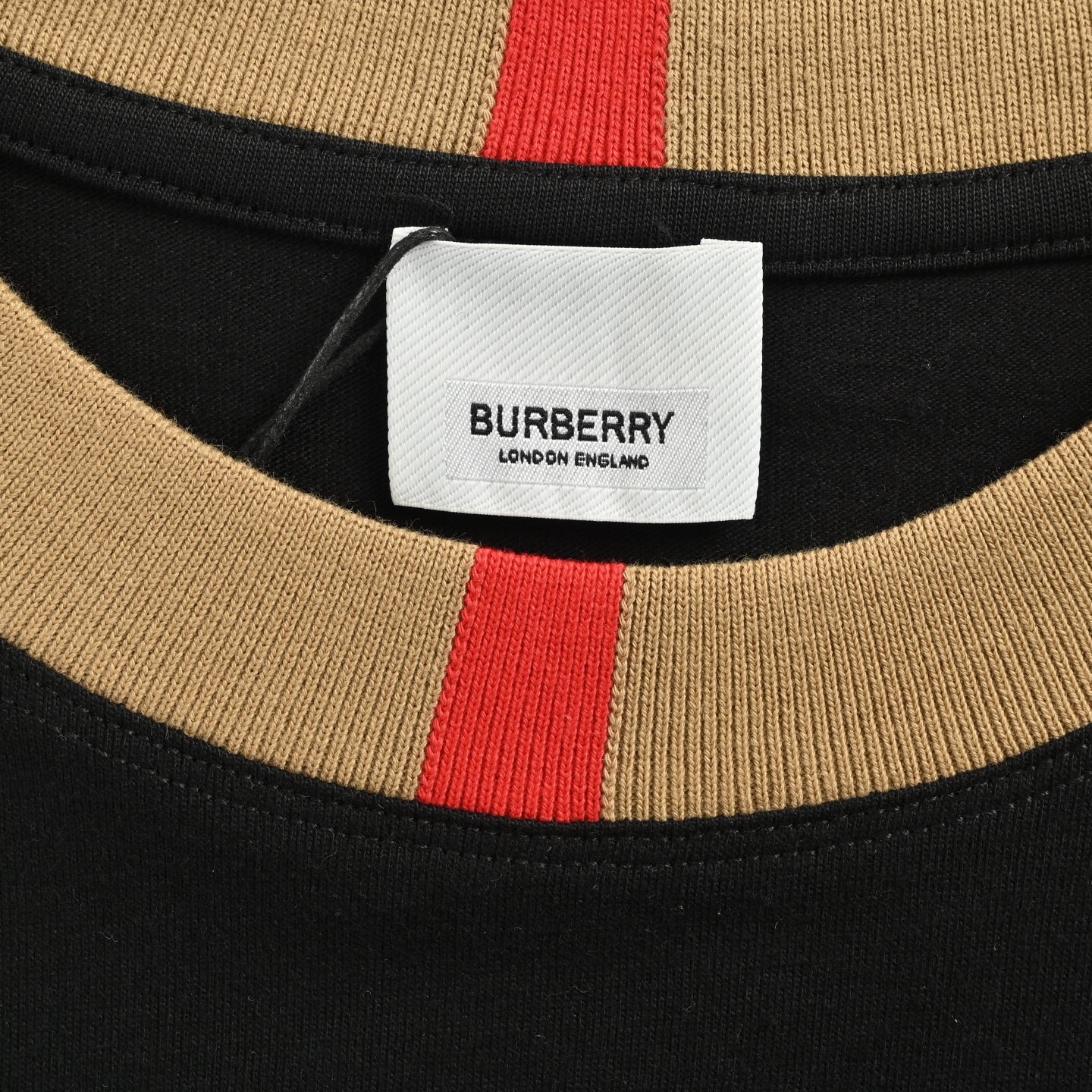 Burberry/巴宝莉 格纹领刺绣logo短袖