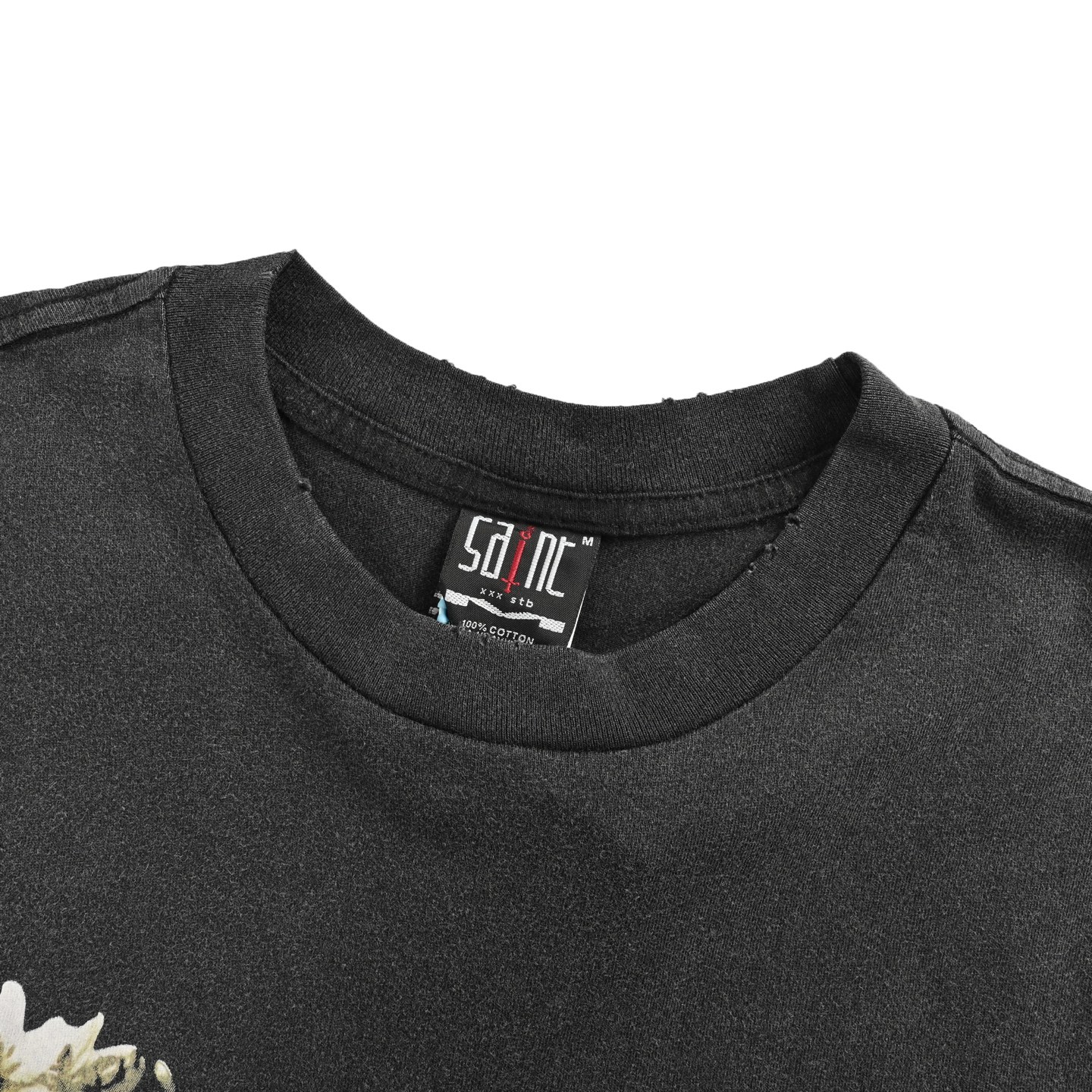 SAINT MXXXXXX抽象幽灵复古vintage水洗做旧短袖