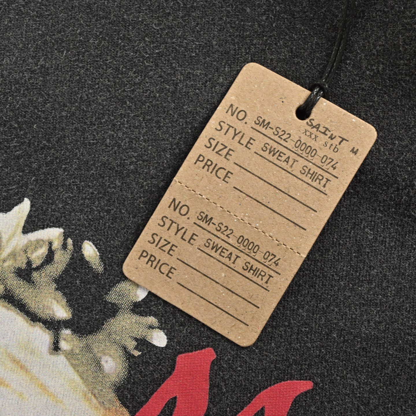 SAINT MXXXXXX抽象幽灵复古vintage水洗做旧短袖