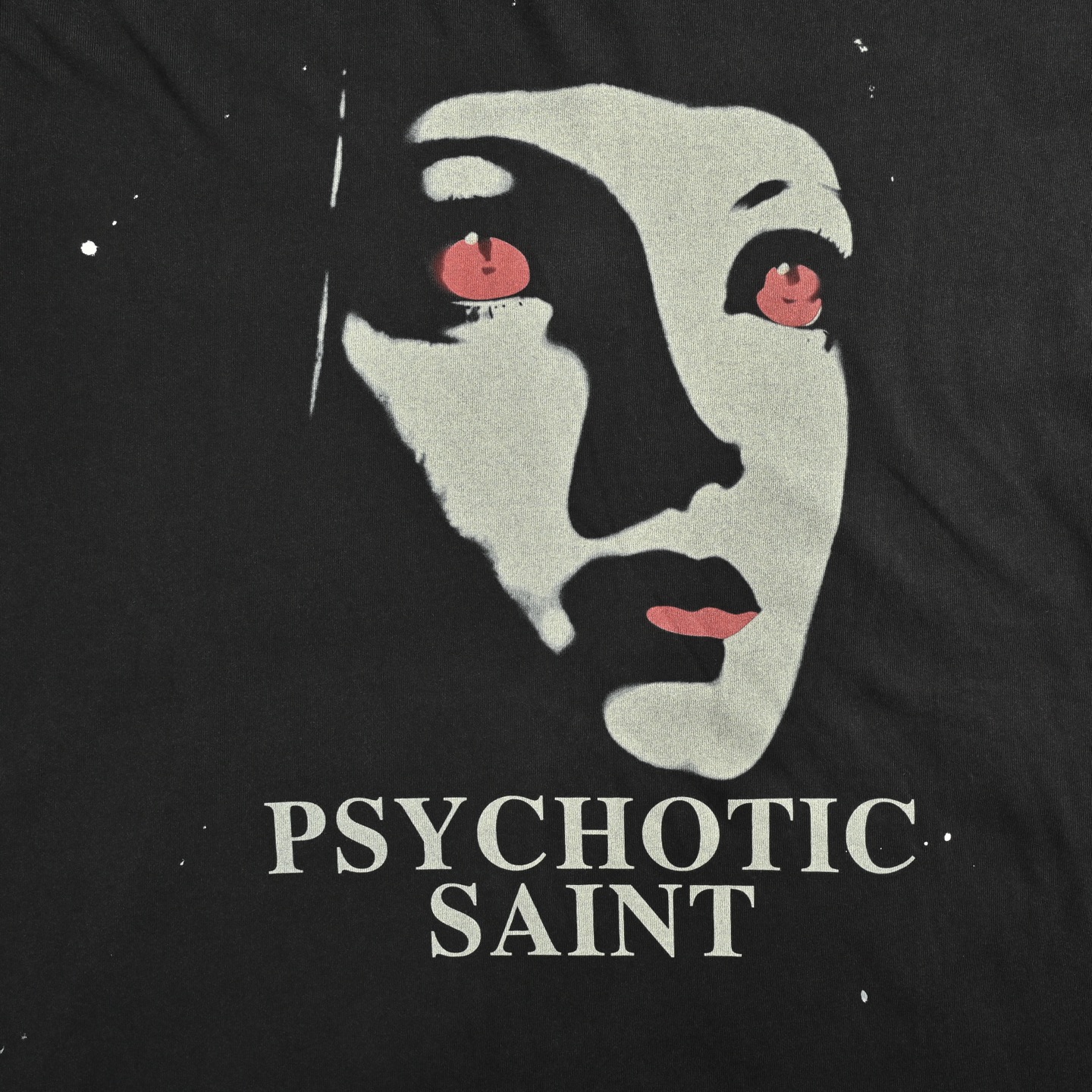 SAINT MXXXXXX红眼人脸复古vintage水洗做旧短袖