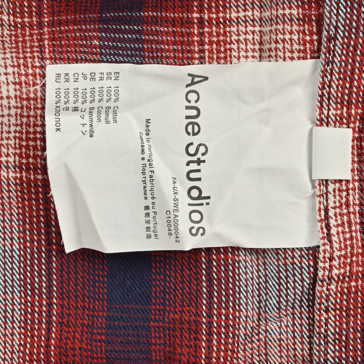 Acne Studios 25ss 红白格纹短袖衬衫