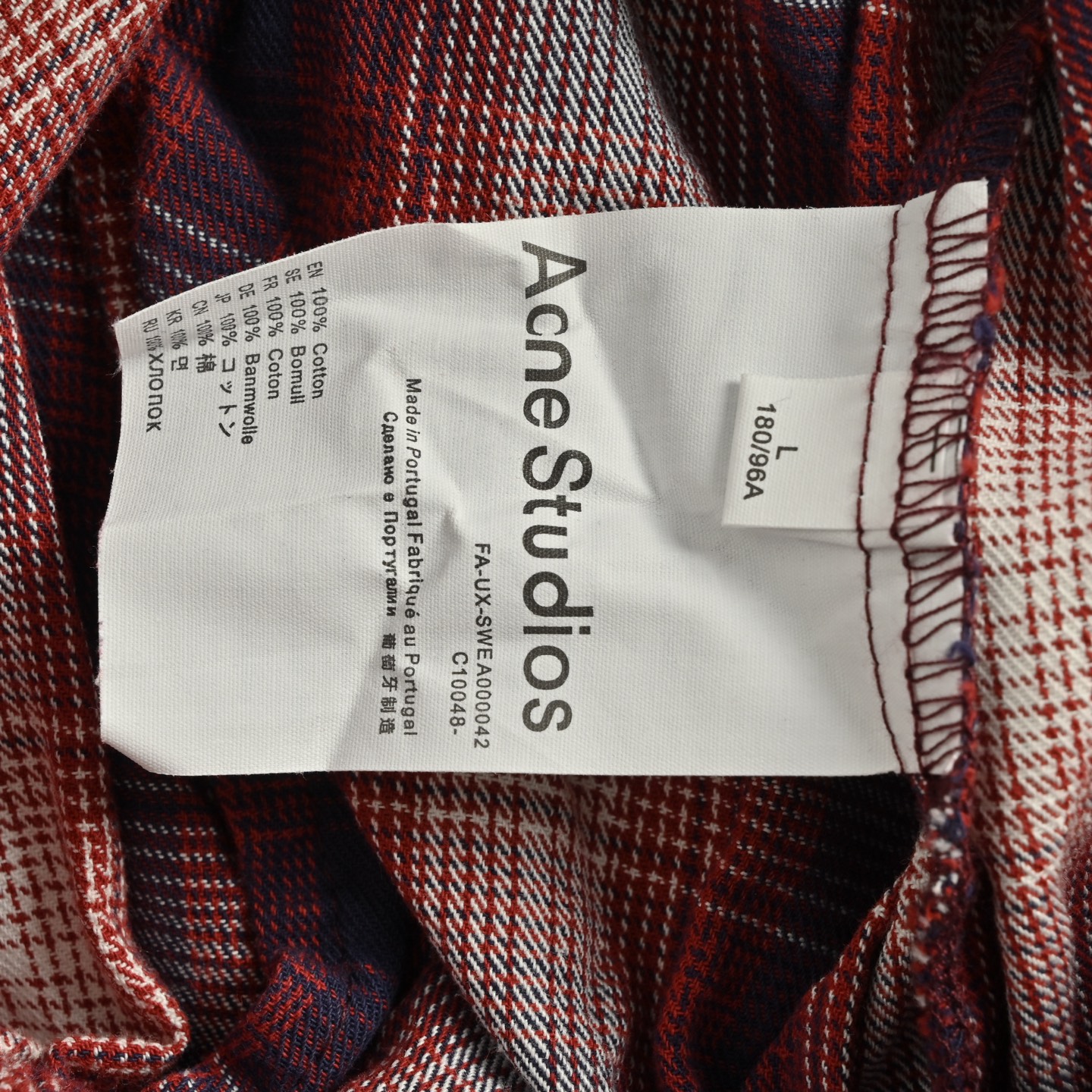 Acne Studios 25ss 红白格纹短裤