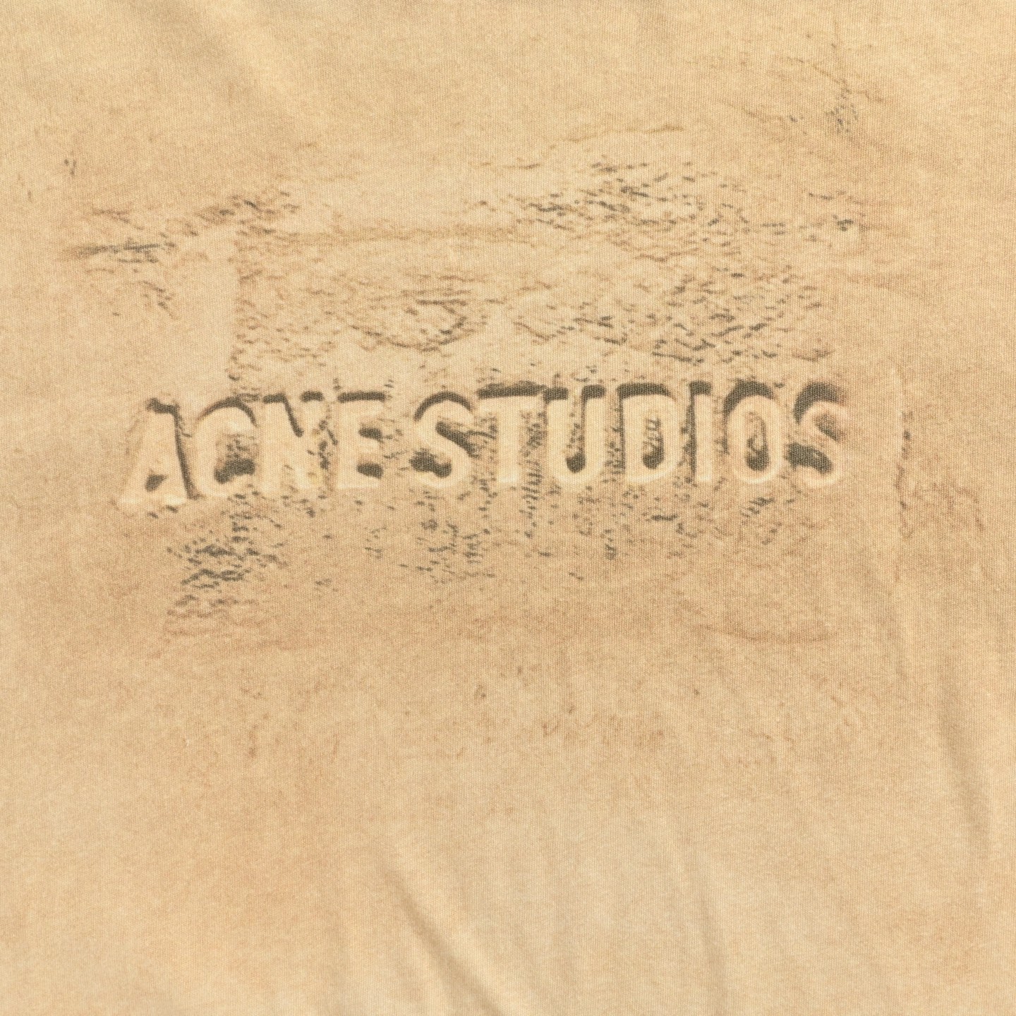 Acne Studios 25ss 山峰水洗做旧长袖T恤 沙米色调的竹节棉T恤