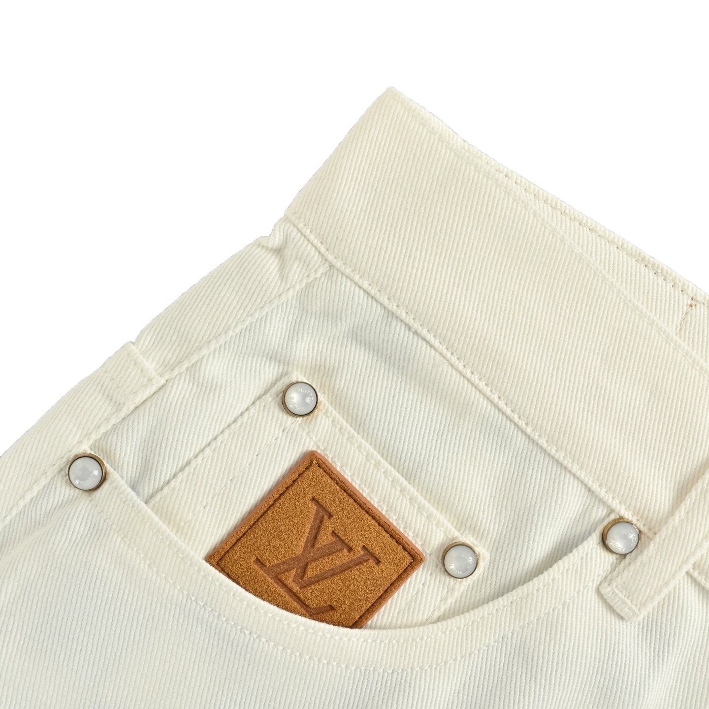 Louis Vuitton/路易威登 25ss 后袋刺绣徽标牛仔短裤