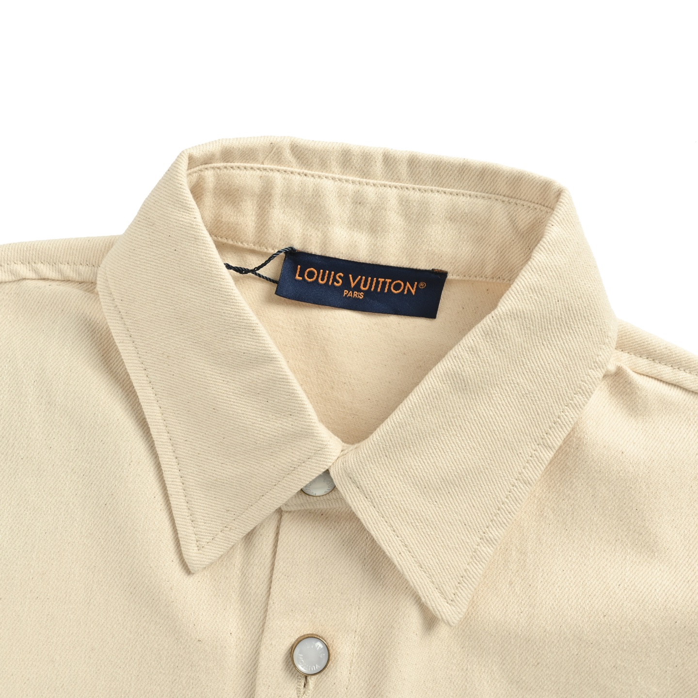 Louis Vuitton/路易威登 口袋皮标后背字母印花牛仔短袖衬衫-Chinese UA Cheap High Quatity Brand Clothes Bags handbags Sneakers wholesale wholesaler seller from China Factory suppliers Fashion Clothing Shoes best Quality Beautiful Price Louis Vuitton/路易威登 口袋皮标后背字母印花牛仔短袖衬衫