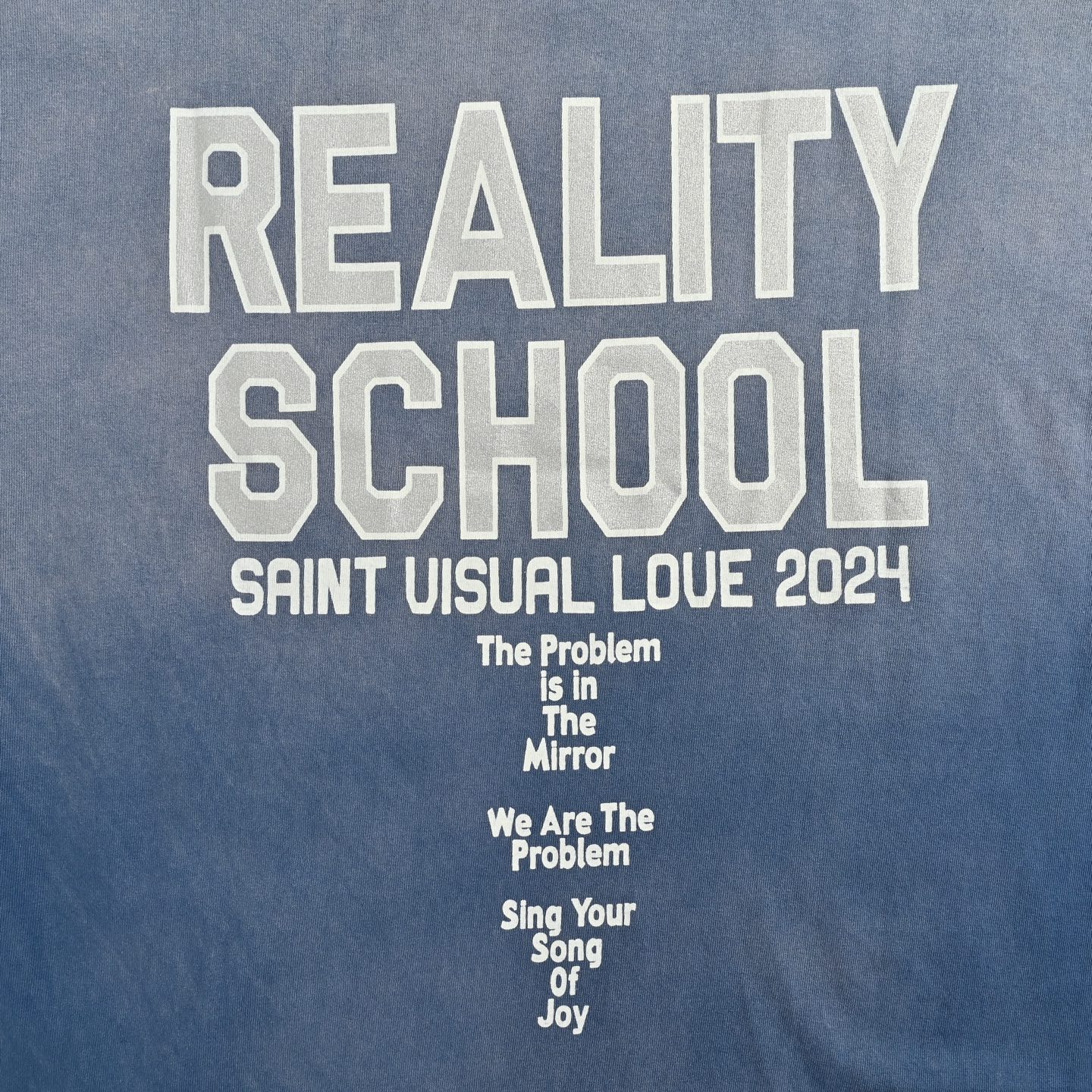 SAINT MICHAEL 25ss 蓝洗做旧标语印花短袖-Chinese UA Cheap High Quatity Brand Clothes Bags handbags Sneakers wholesale wholesaler seller from China Factory suppliers Fashion Clothing Shoes best Quality Beautiful Price SAINT MICHAEL 25ss 蓝洗做旧标语印花短袖